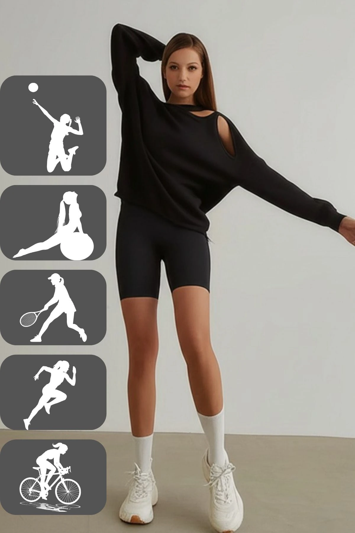 Kadın Spor Yoga Bisiklet Kısa Biker Tayt Korse Kemer Sıkılaştıcı Likralı Kumaş