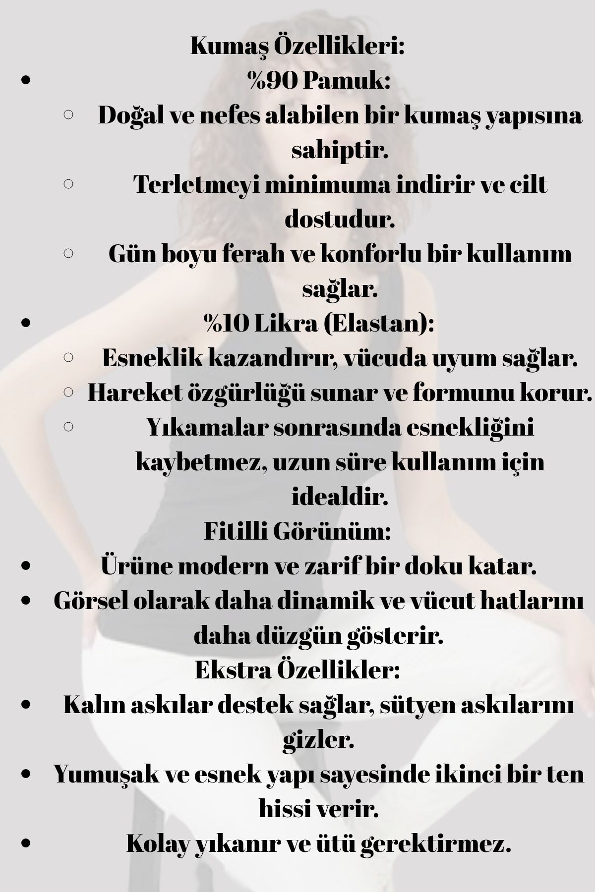 Kadın Fitilli Görünümlü Kalın Askılı Basic Atlet Body %90 Pamuk %10 Likra