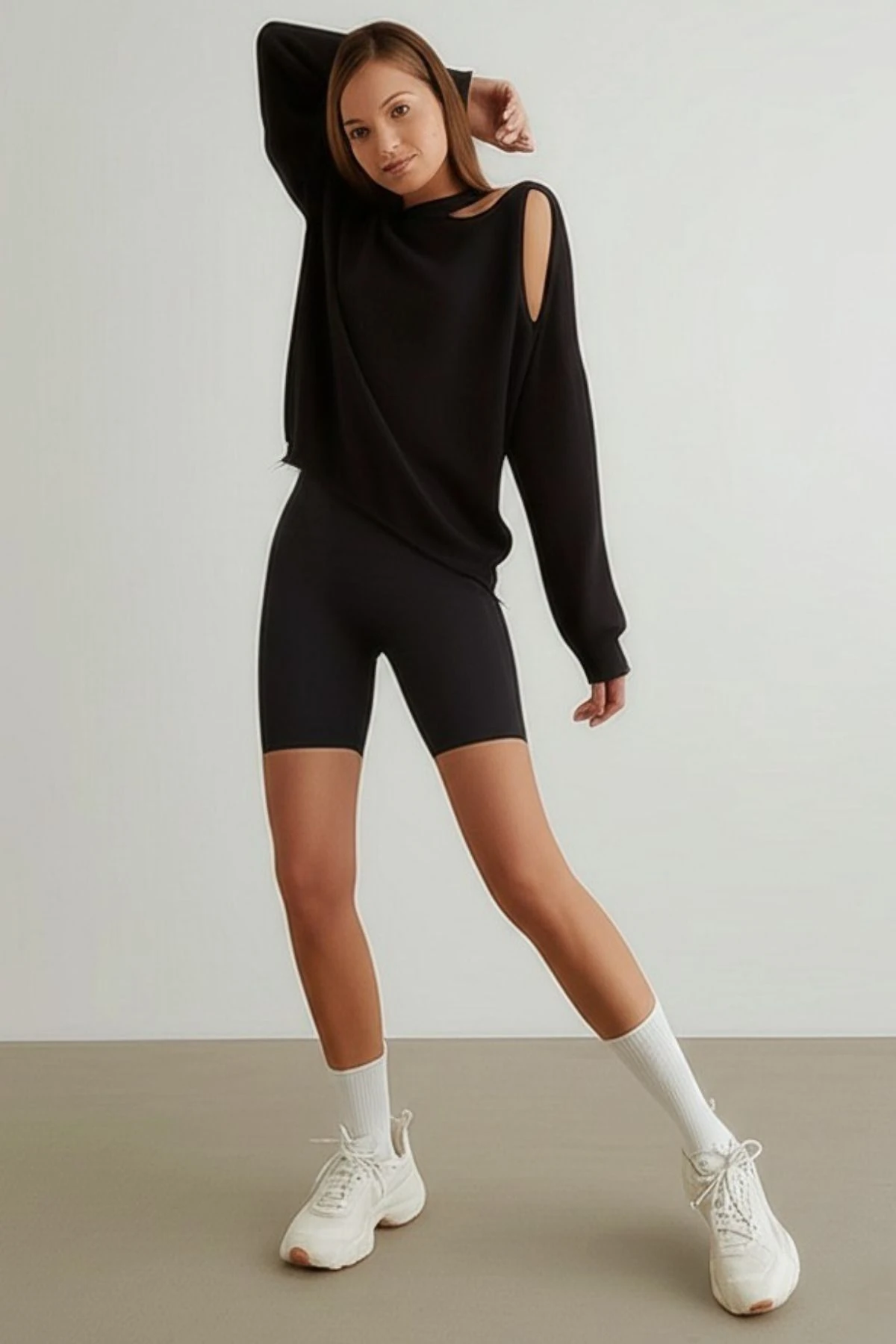 Kadın Spor Yoga Bisiklet Kısa Biker Tayt Korse Kemer Sıkılaştıcı Likralı Kumaş