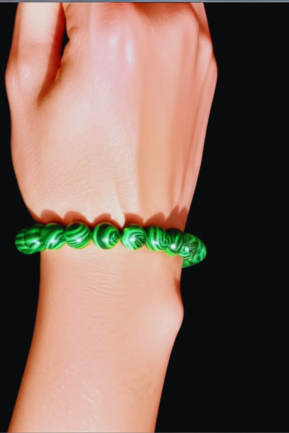 Doğal Makalit Taşı Bileklik Silikon İpli Esnek Fayda Alanı Negatif Enerjiyi Emer