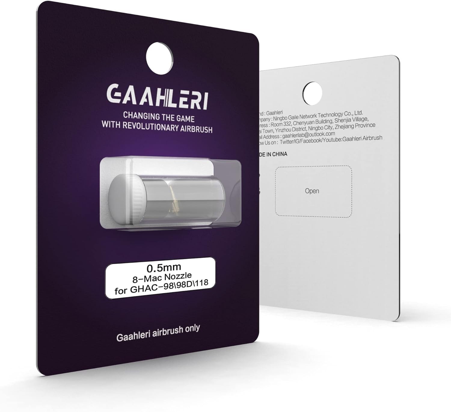 Gaahleri Airbrush Ace Serisi için Hızlı Kendiliğinden Merkezlenen Yapıya Sahip 0.5mm Nozzle