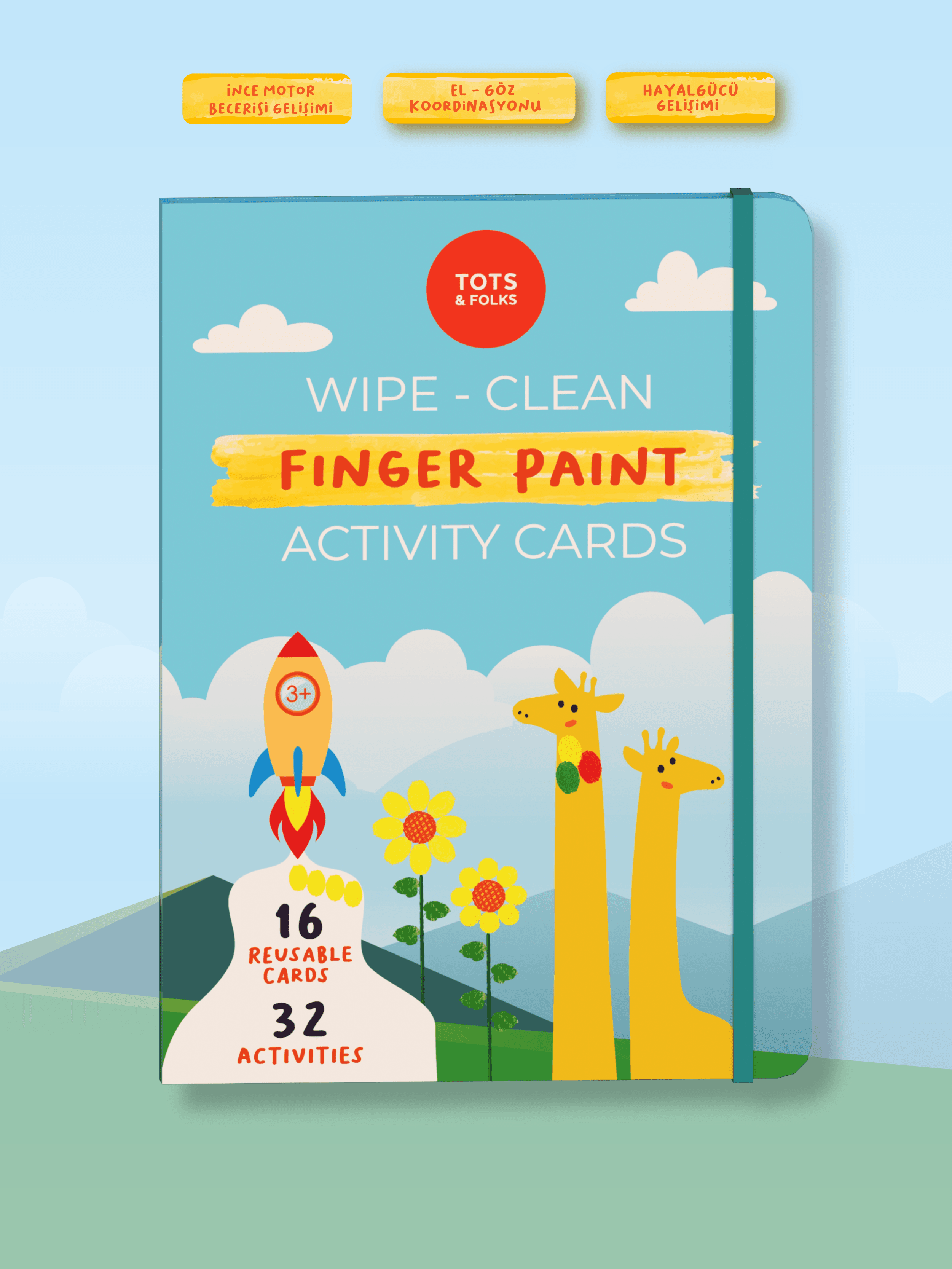 Wipe Clean Finger Paint Activity Cards - Silinebilir Parmak Boyası Kartları - Fingerprint Activities