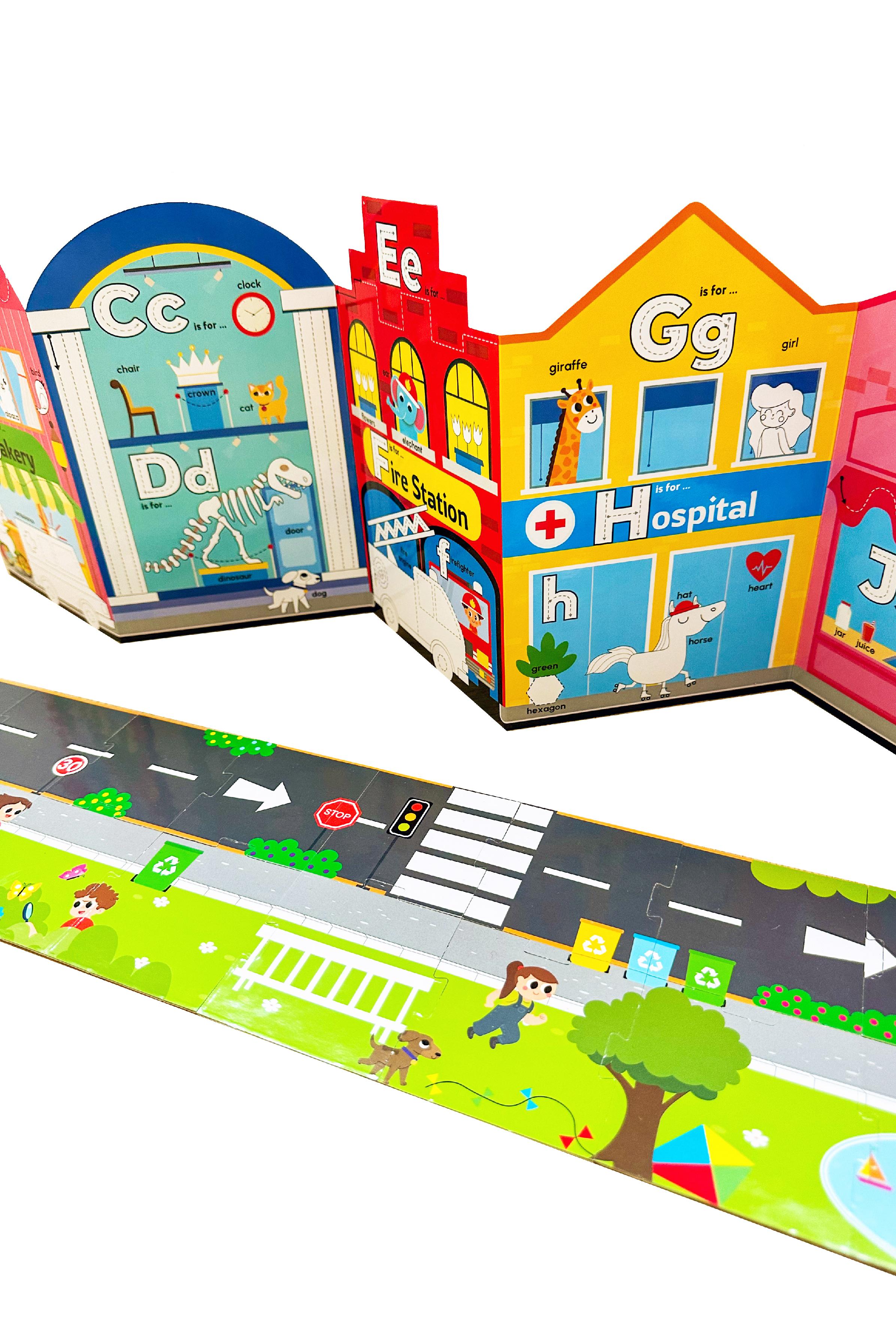 Abc Town İlk Kelimelerim Yaz Sil Eğitici Alfabe Kitabı ve Puzzle Oyun Seti 