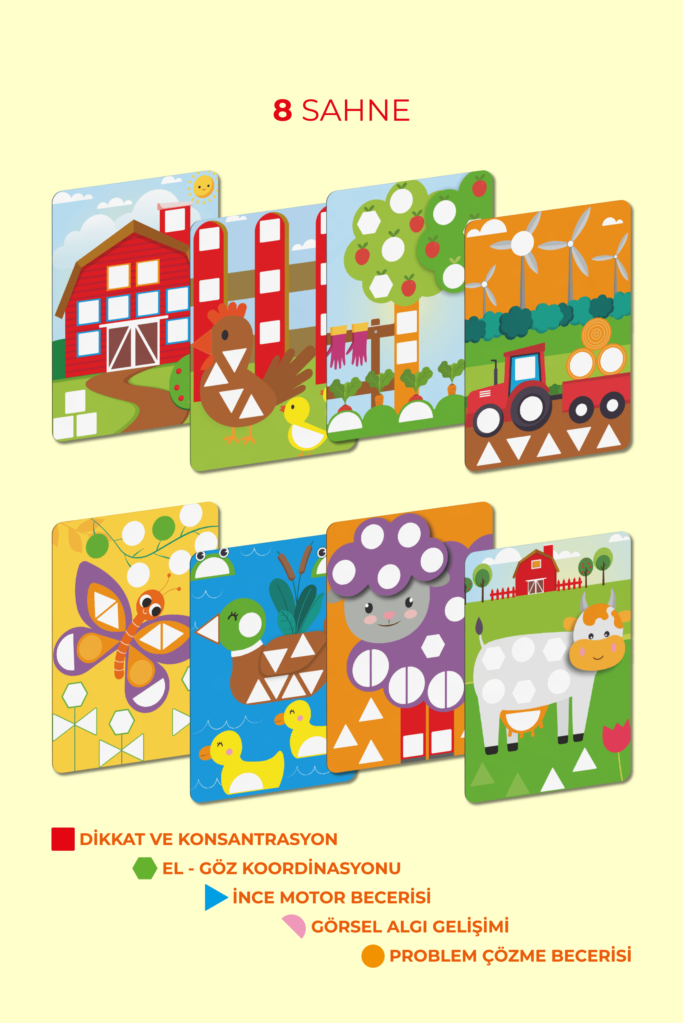 Farm Sticker Activity Set, Dikkat ve Konsantrasyon Artırıcı Çiftlik Sticker Aktivite Seti / 220+ Stickers