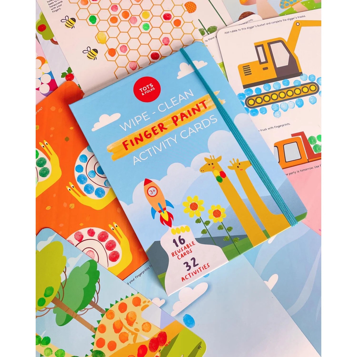 Wipe Clean Finger Paint Activity Cards - Silinebilir Parmak Boyası Kartları - Fingerprint Activities