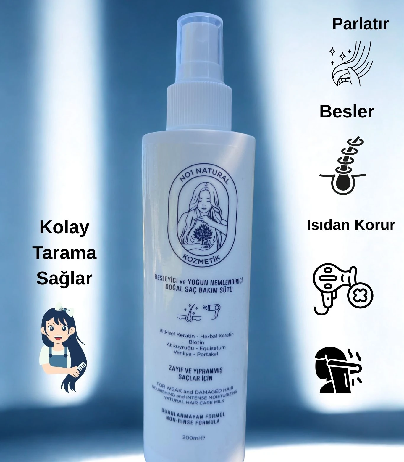 Besleyici Ve Yoğun Nemlendirici Doğal Saç Bakım Sütü