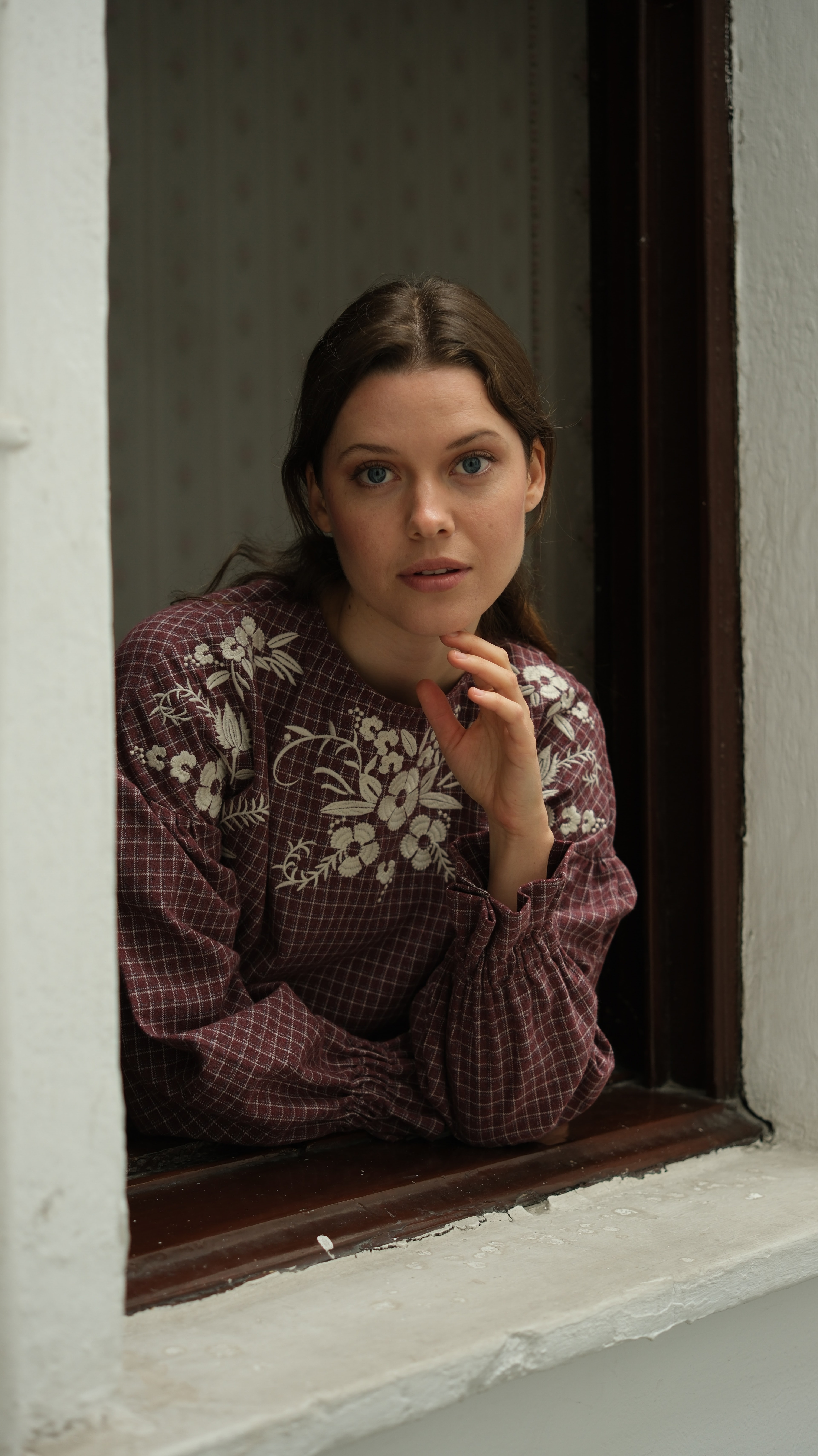 Arden Nakışlı Bluz Bordo