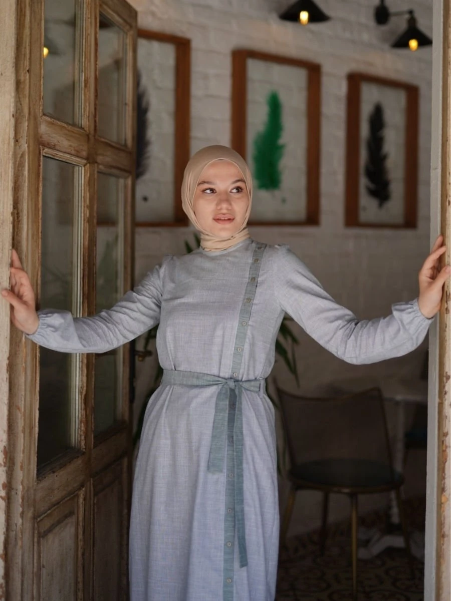 Kemerli Pamuk Tunik Yeşil