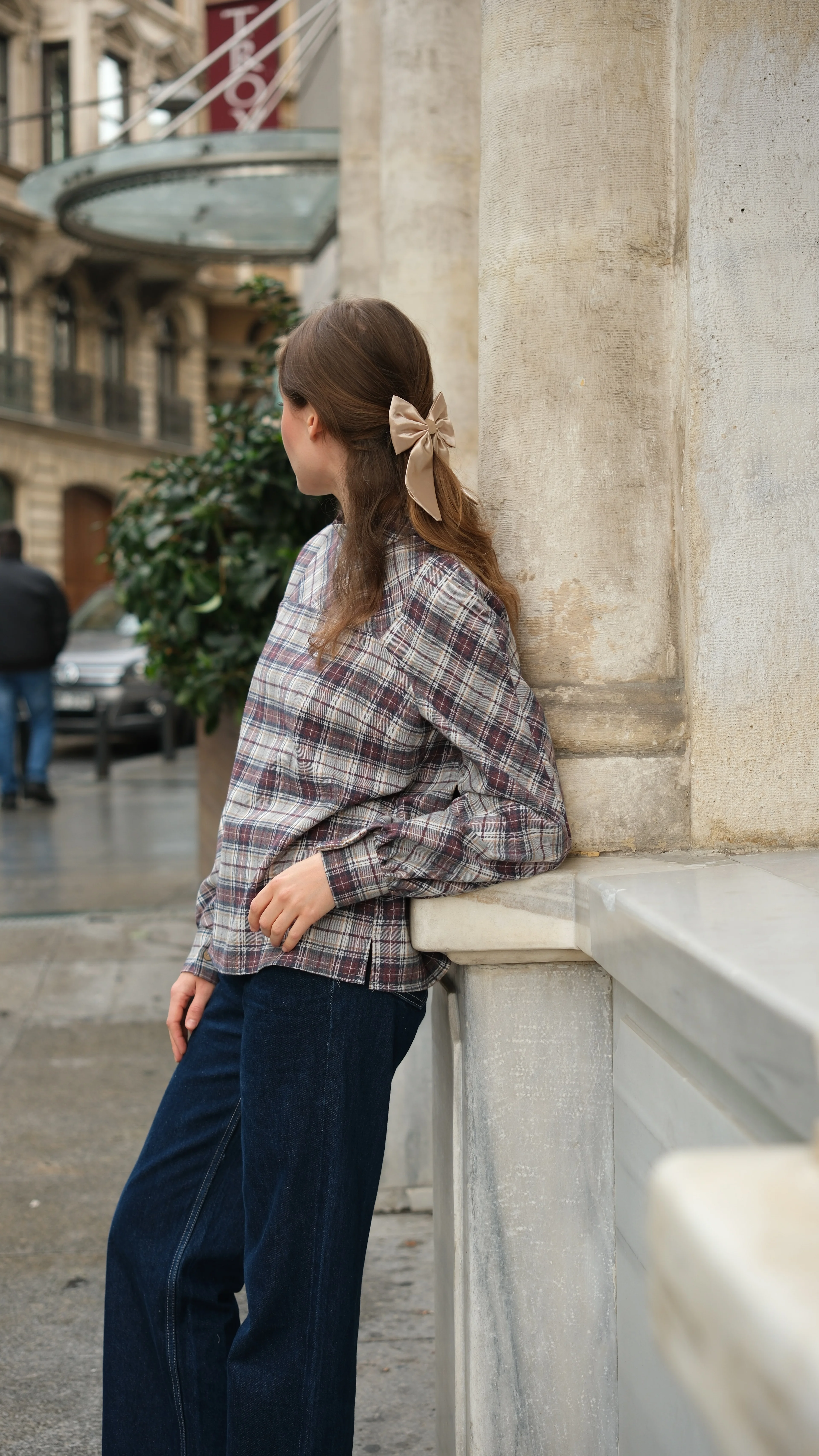 Bloom Ekose Bluz - Bordo/Laci