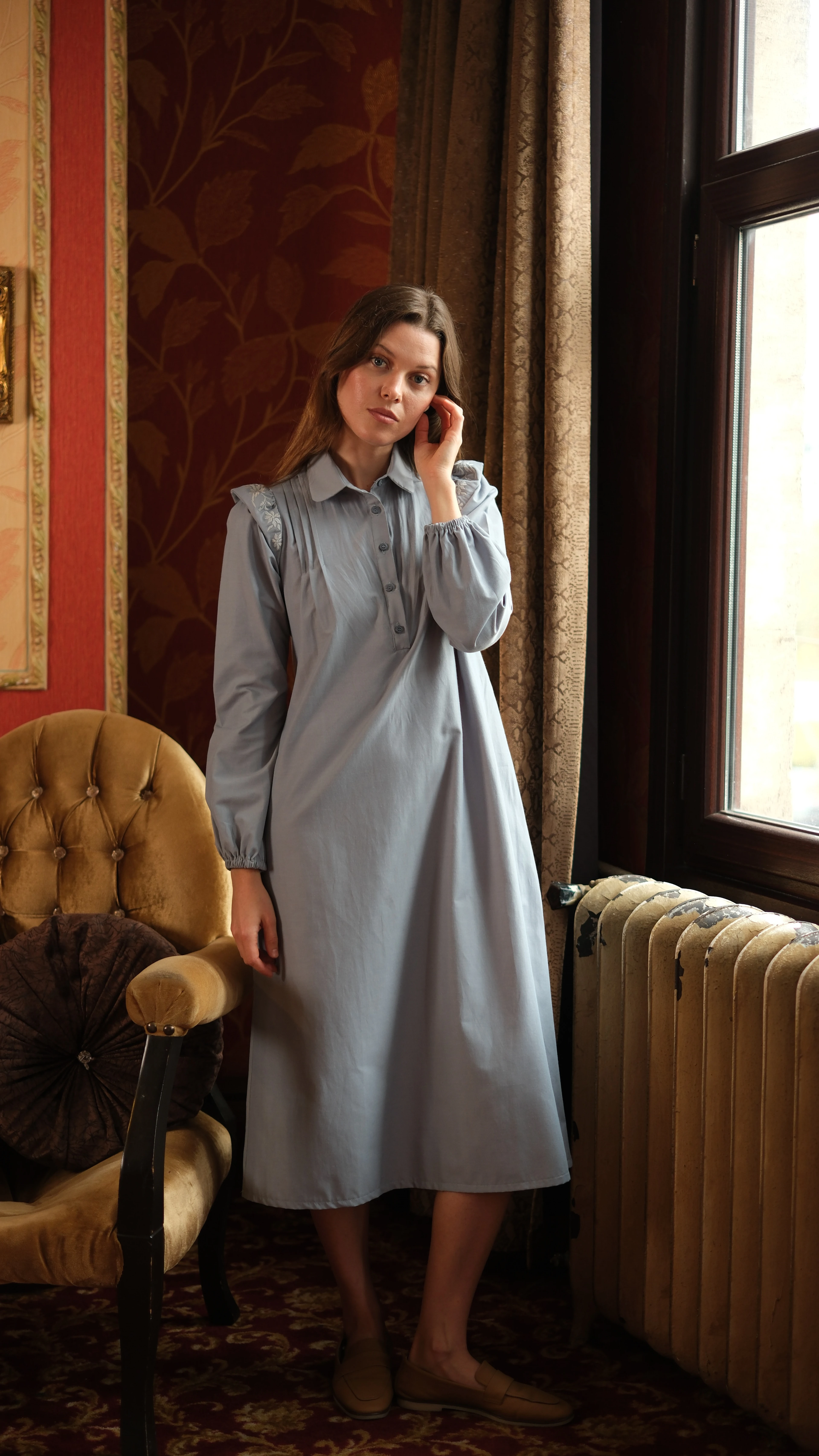 Nehir Tunik Kirli Mavi