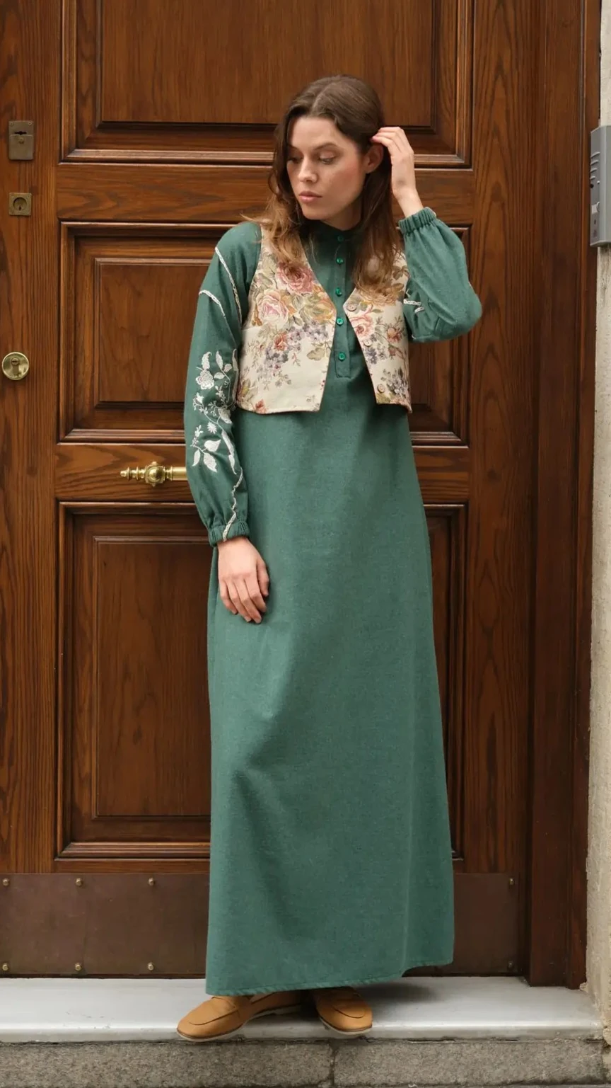 Lavinya Elbise Petrol