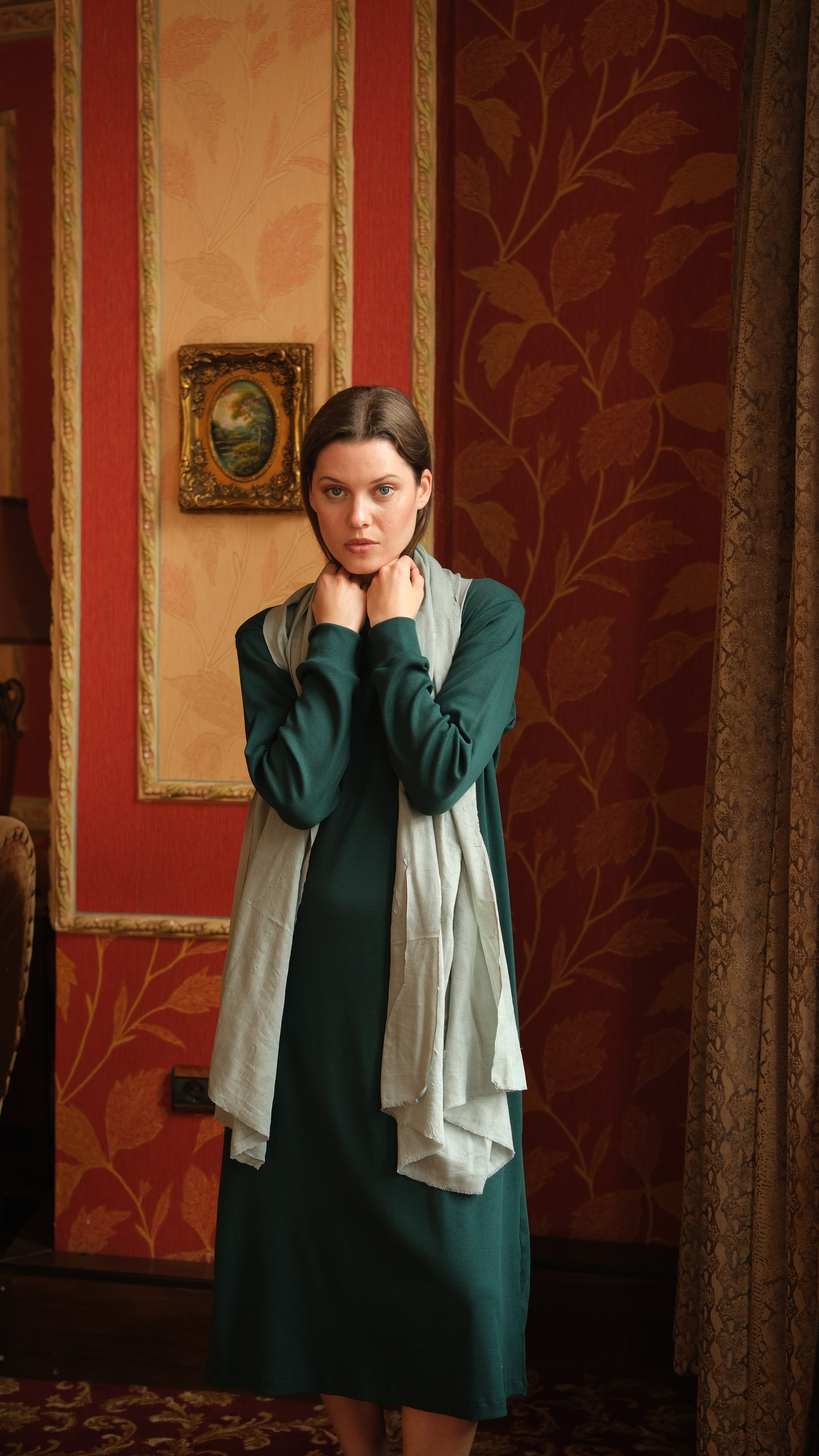 Kaşkorse Tunik Petrol + Crash Bambu Şal