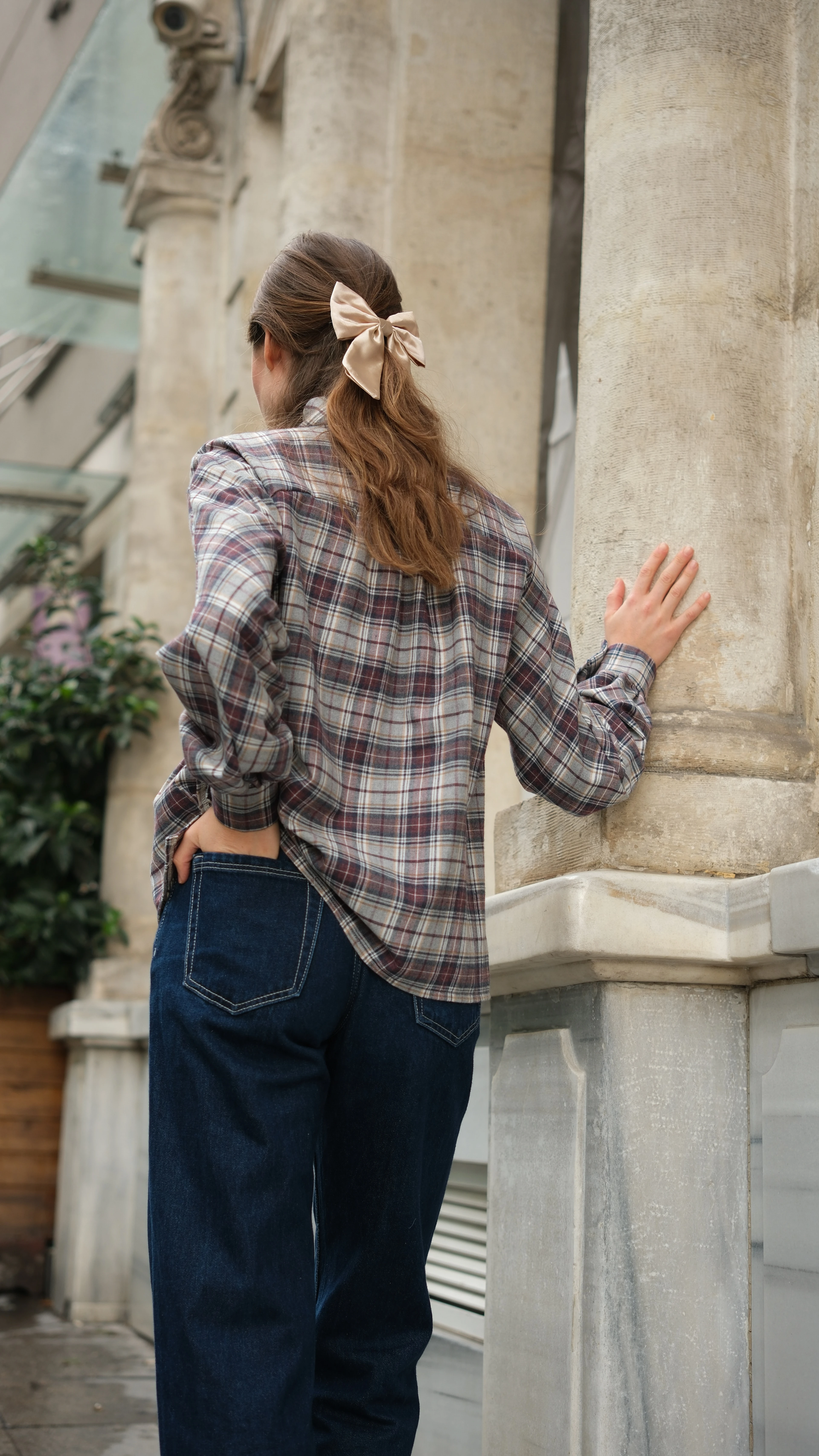 Bloom Ekose Bluz - Bordo/Laci