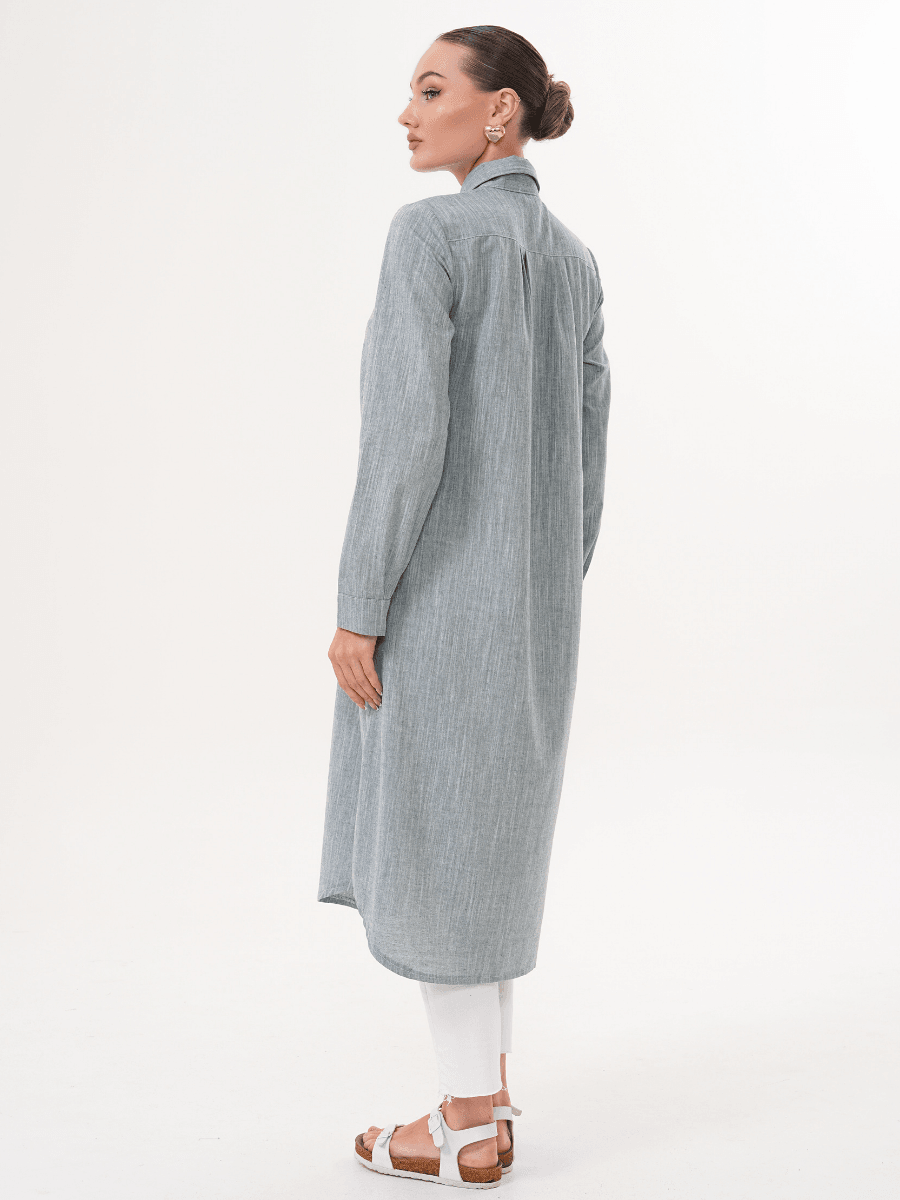 Basic Pamuklu Tunik Yeşil + Şal Hediyeli