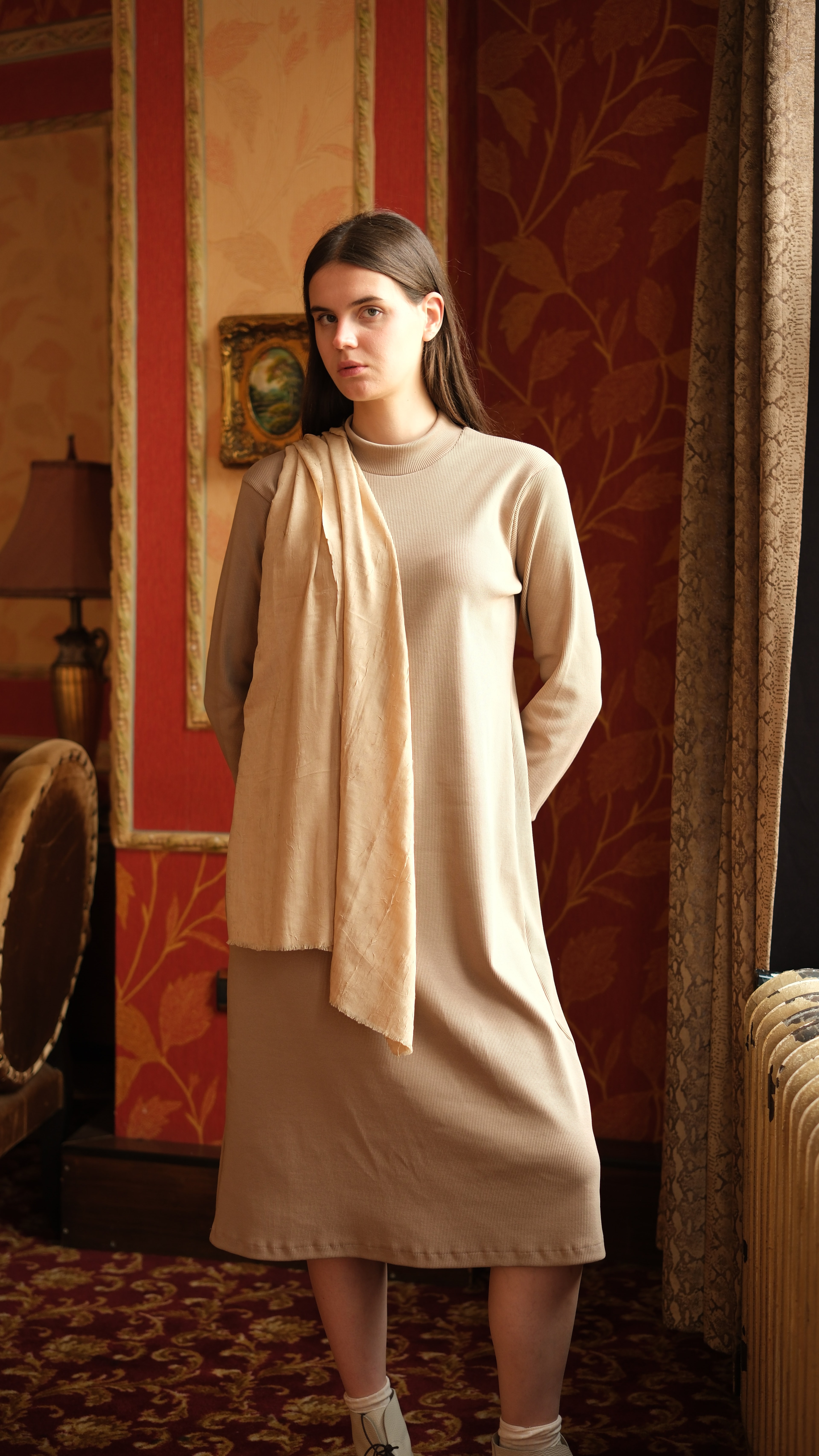 Kaşkorse Tunik Bej + Crash Bambu Şal