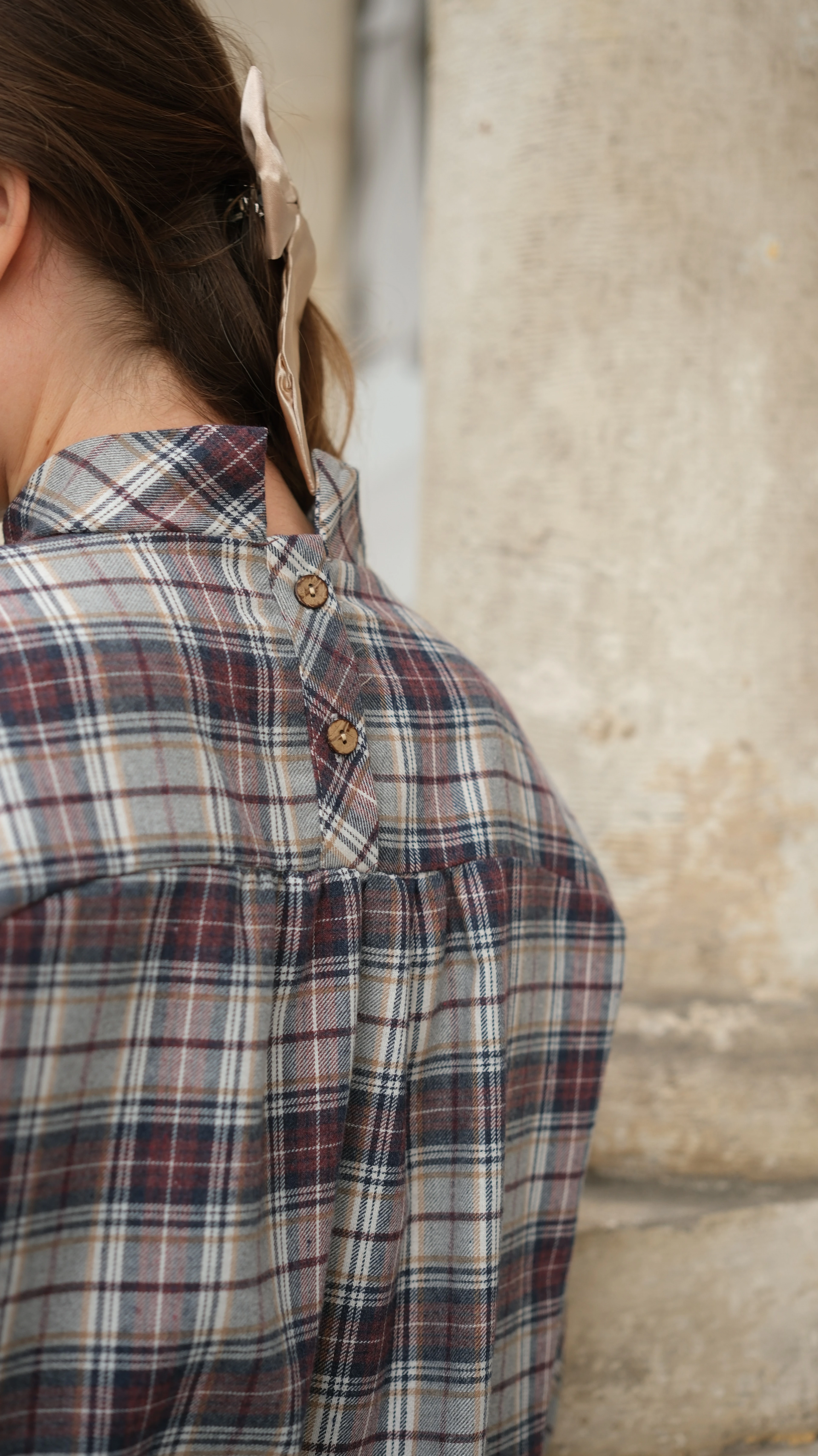 Bloom Ekose Bluz - Bordo/Laci