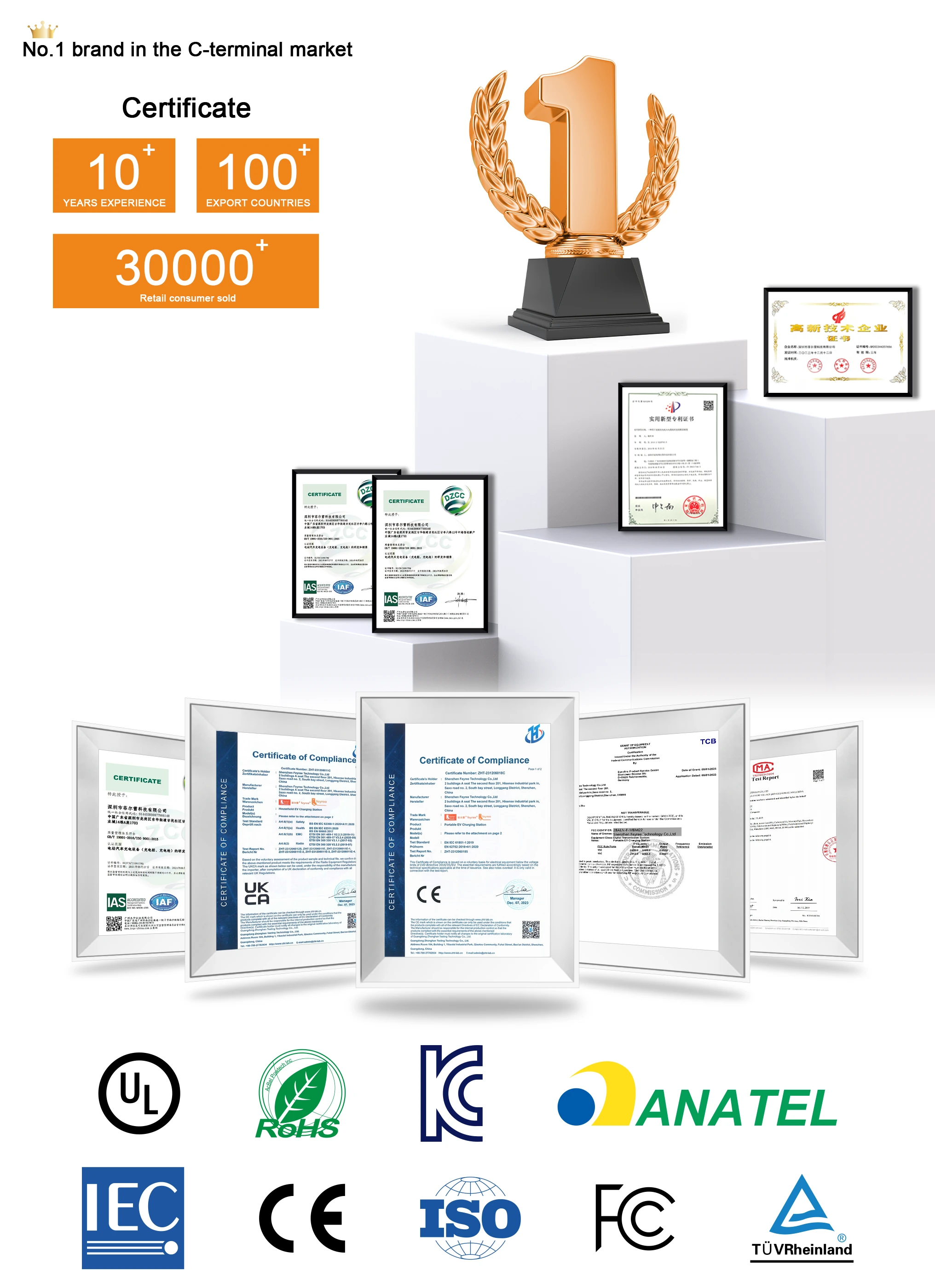 Feyree 3,5 kW 10 metre Taşınabilir Elektrikli Araç Şarj Cihazı