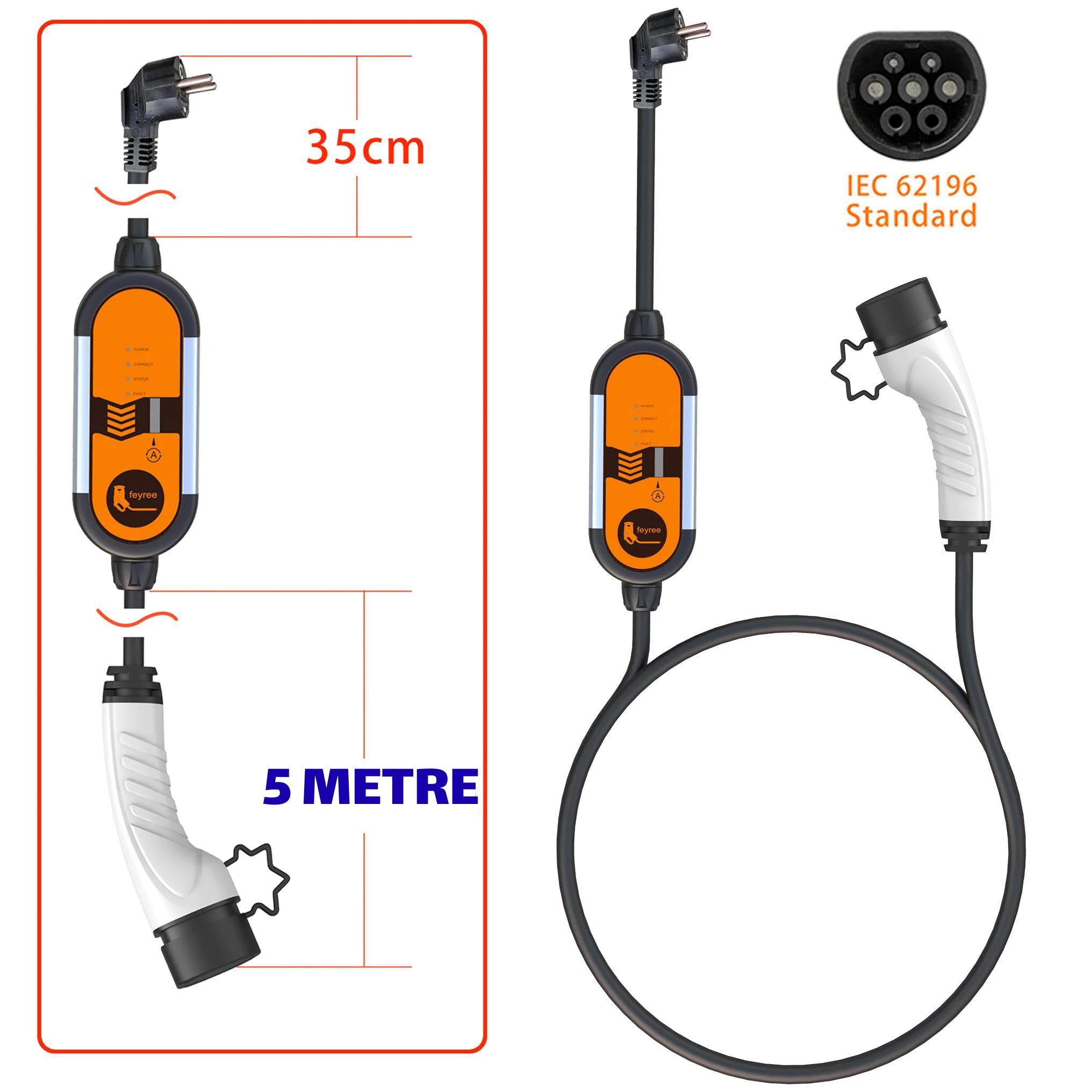 Feyree 3,5 kW 5 Metre Elektrikli Araç Şarj Cihazı