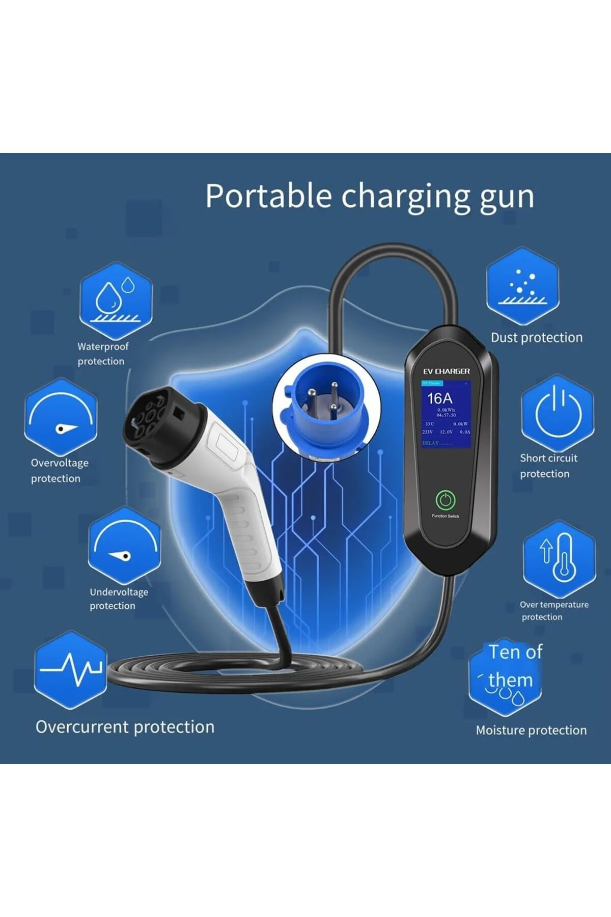 7 kW Elektrikli Araç Şarj Cihazı-5 metre