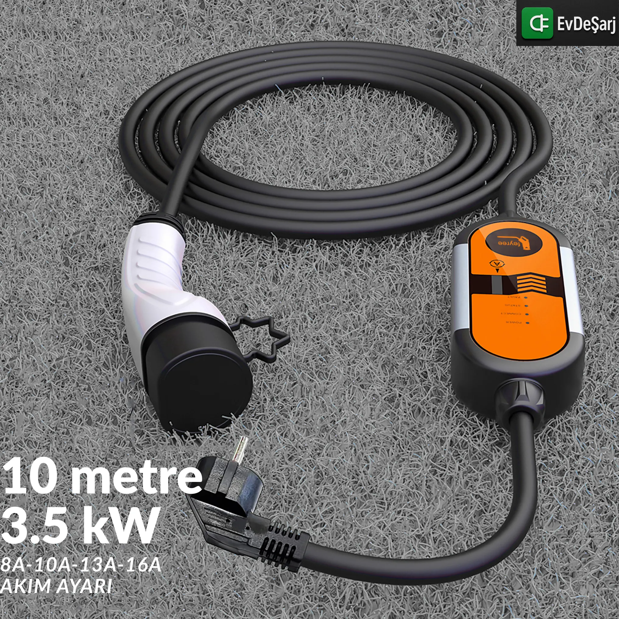 Feyree 3,5 kW 10 metre Taşınabilir Elektrikli Araç Şarj Cihazı