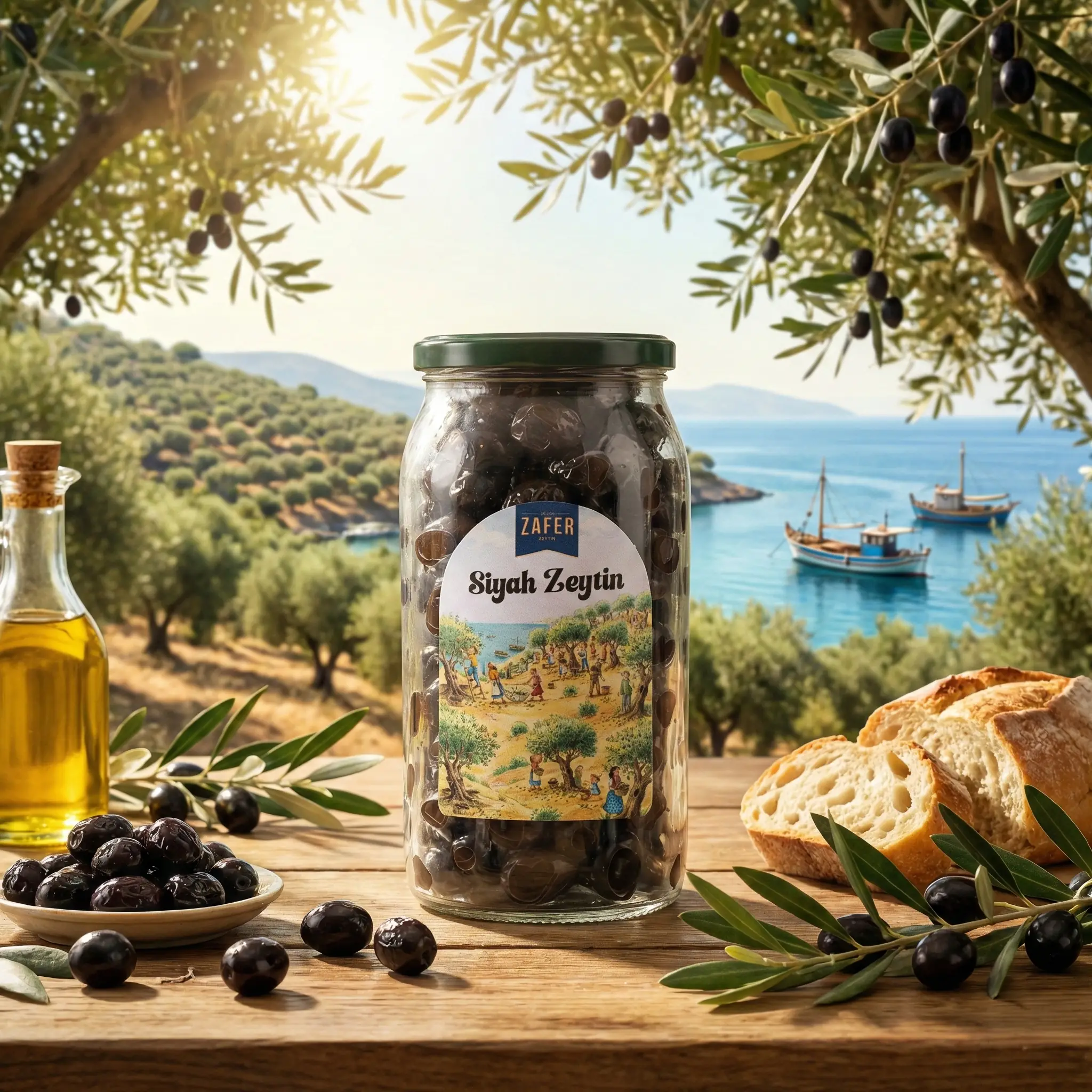 Siyah Sele Zeytin [650 g - Cam]