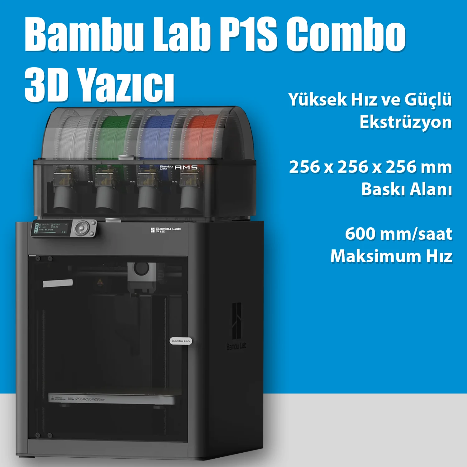 Bambu Lab P1S Combo 3D Printer (AMS üniteli)