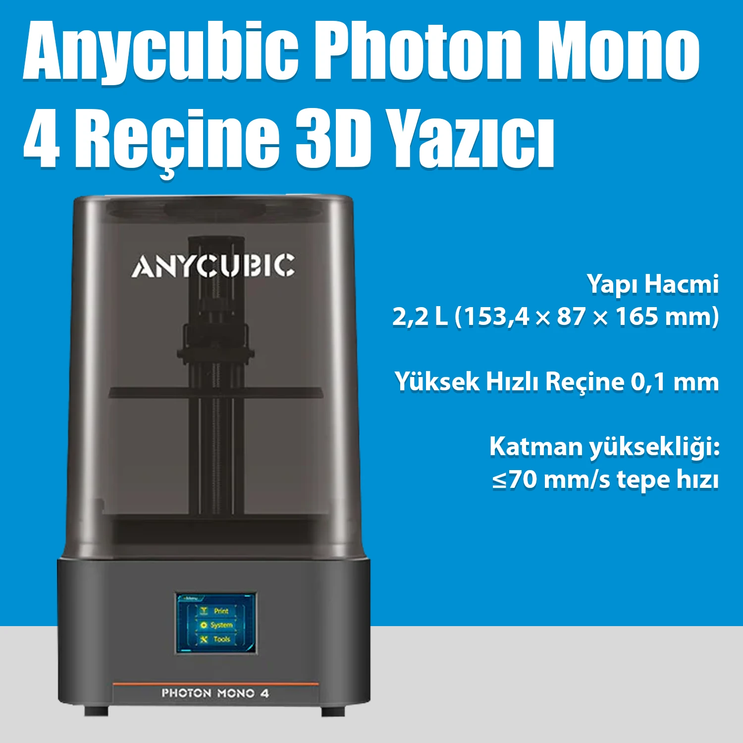 Anycubic Photon Mono 4 Reçine 3D Yazıcı