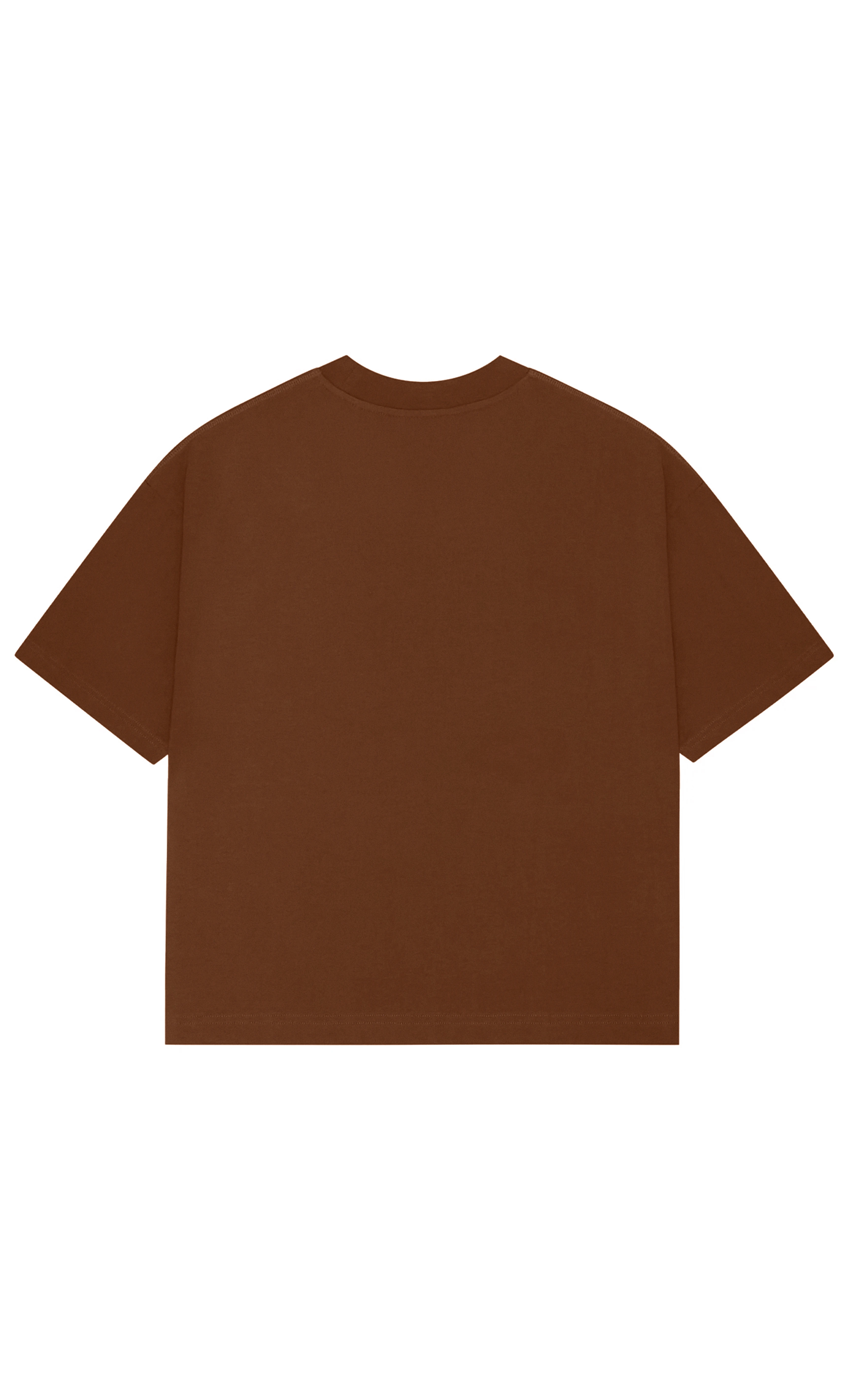 logolu basic t-shirt/kahve