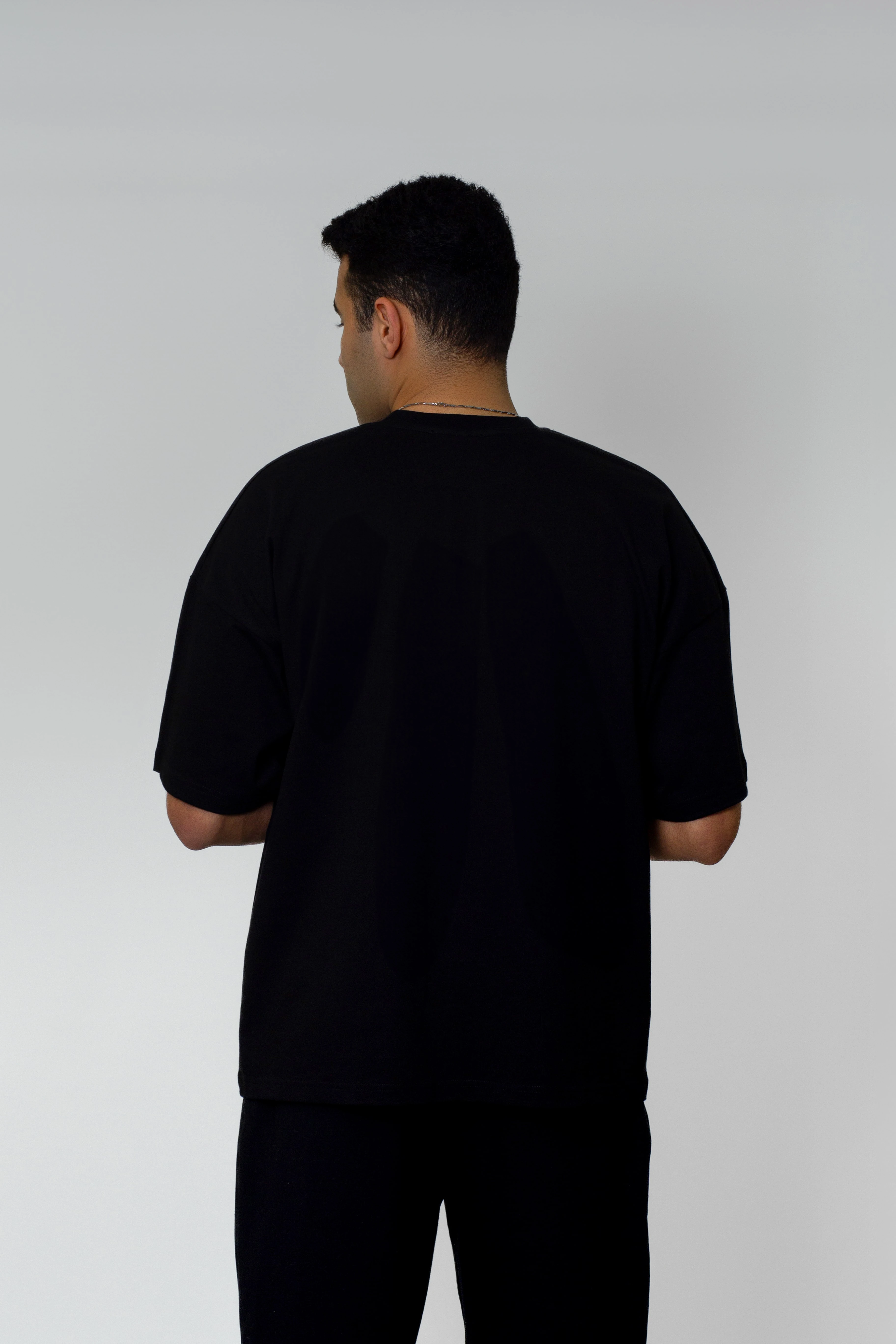 amblemli basic t-shirt/siyah