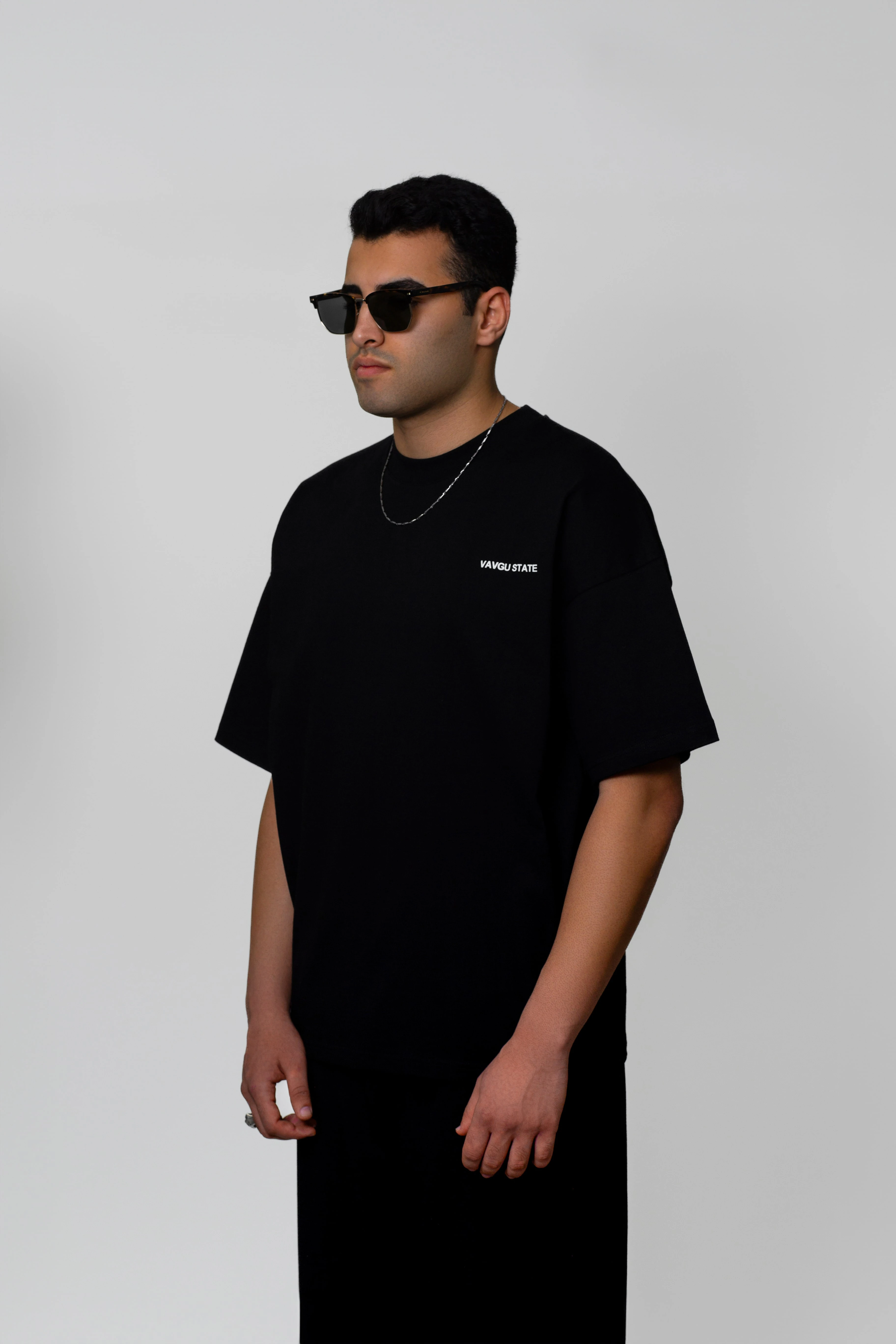 logolu basic t-shirt/siyah