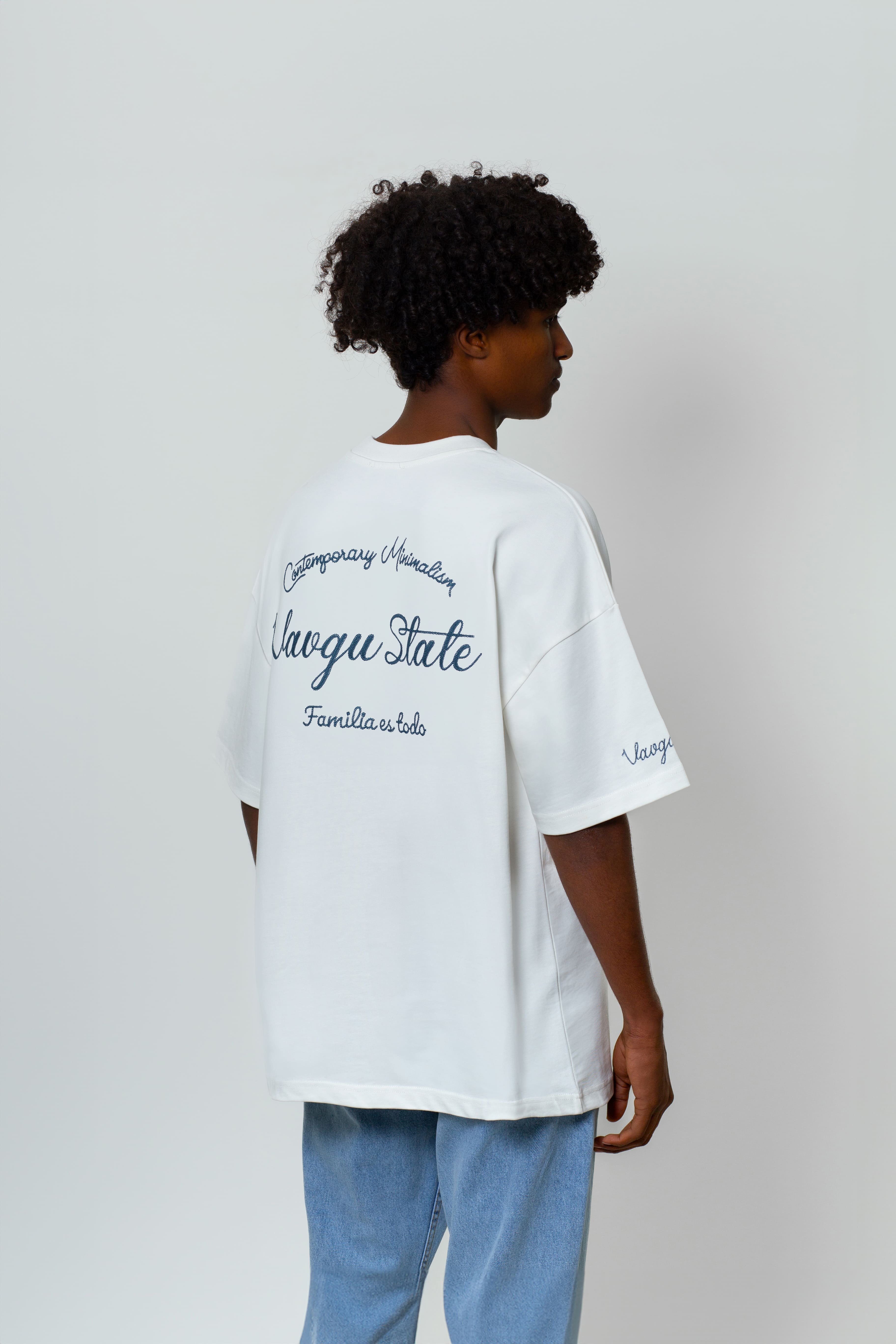 zincir nakış t-shirt/ekru