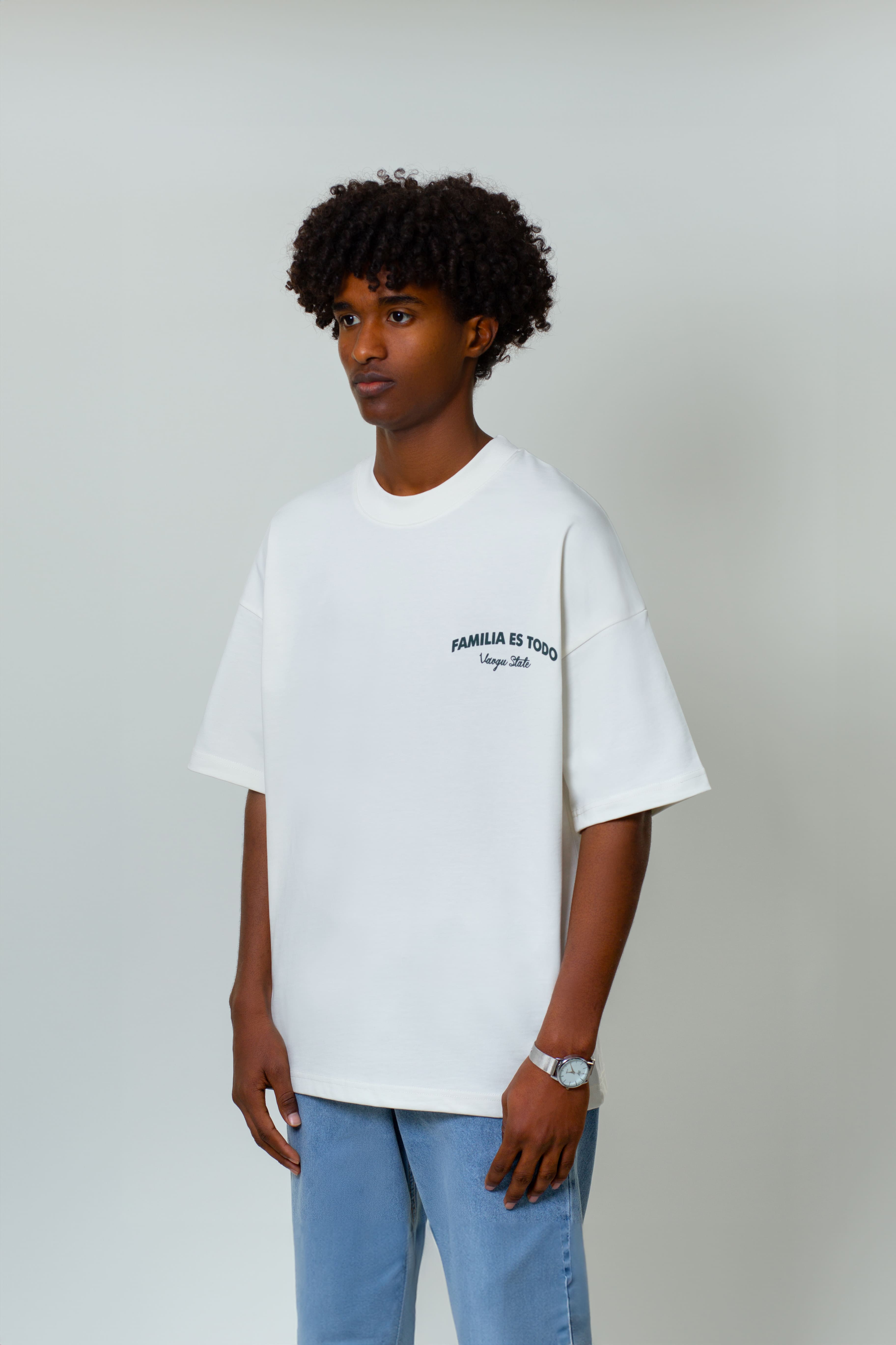 eğimli fam. t-shirt/ekru