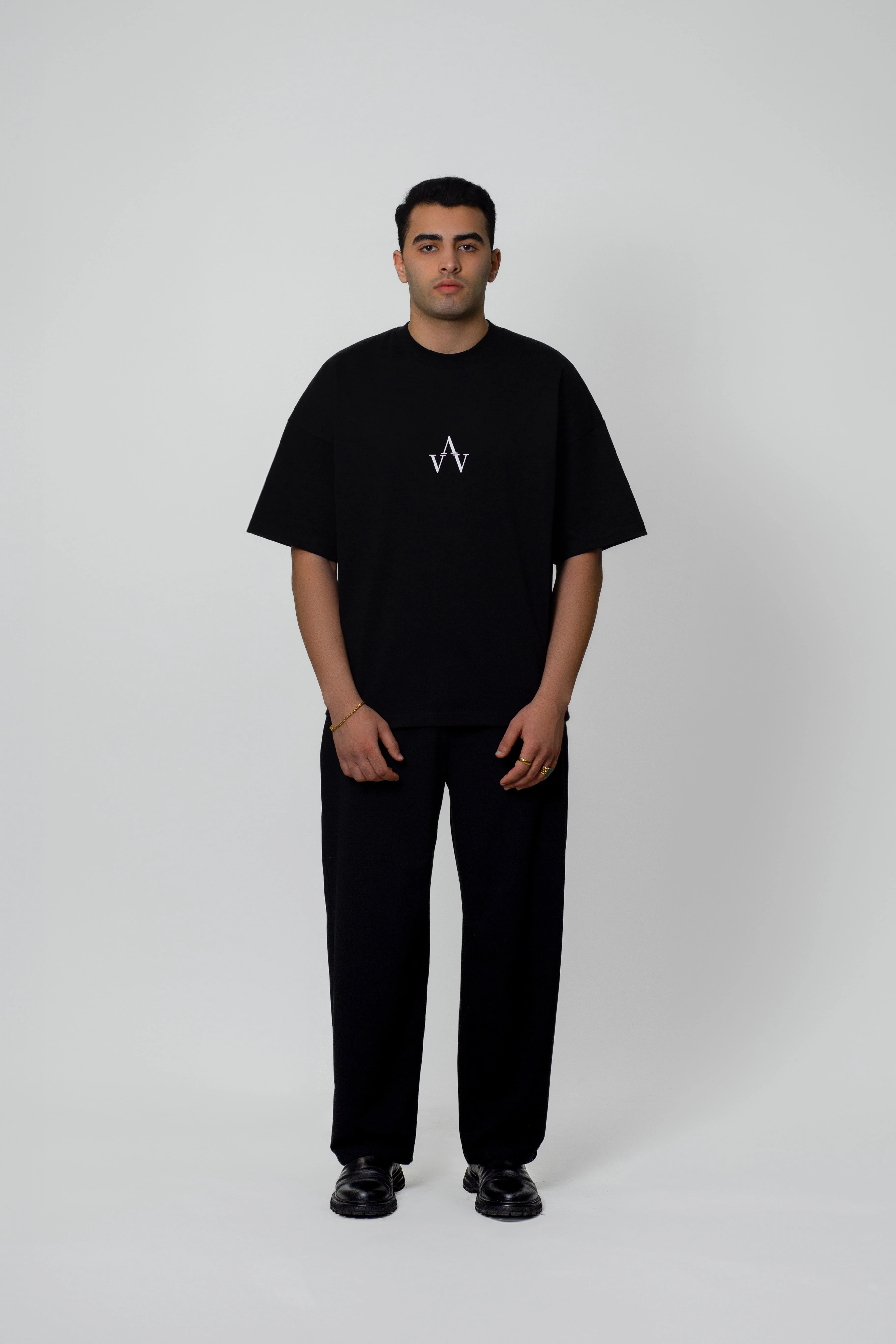 amblemli basic t-shirt/siyah