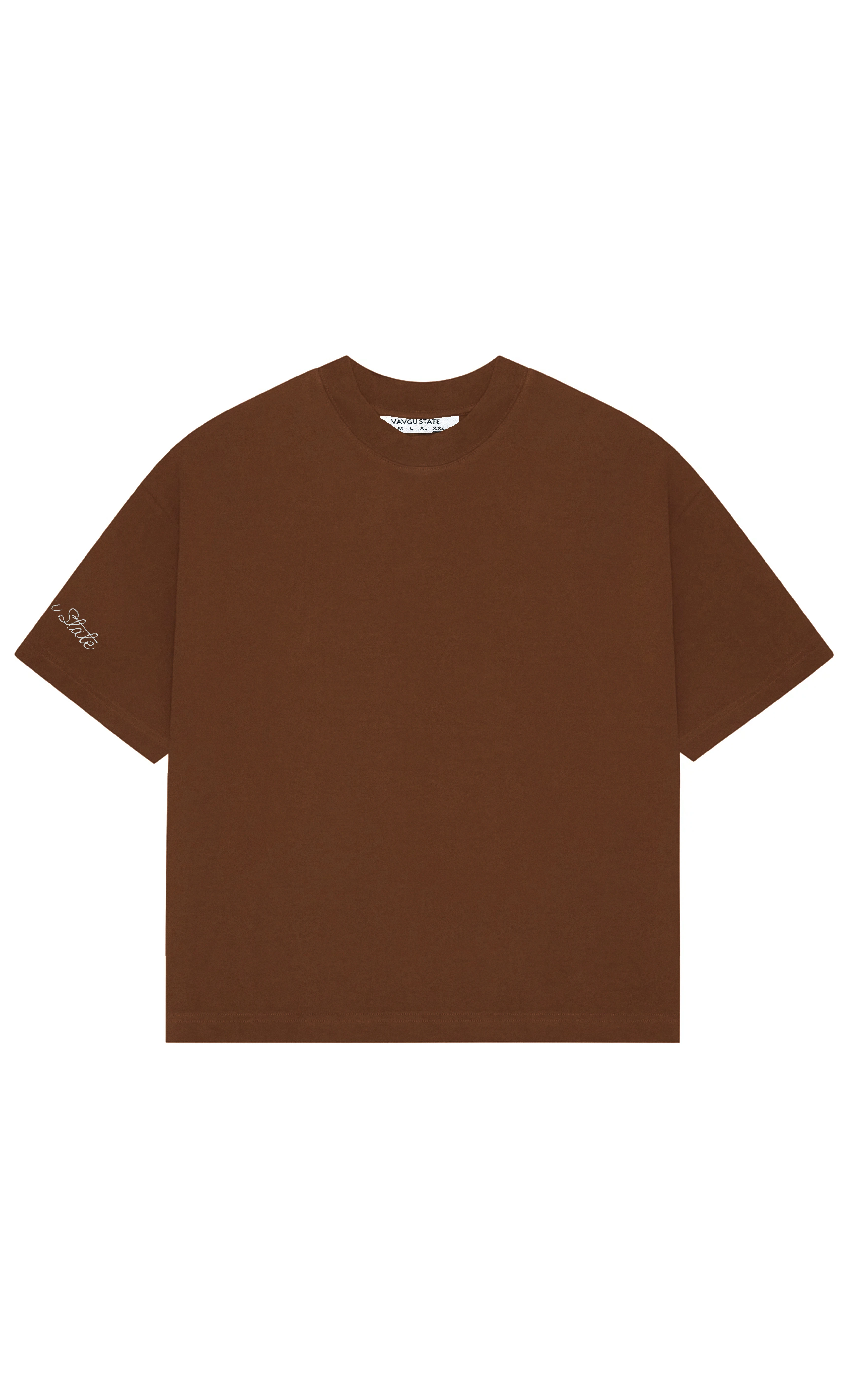 zincir nakış t-shirt/kahve