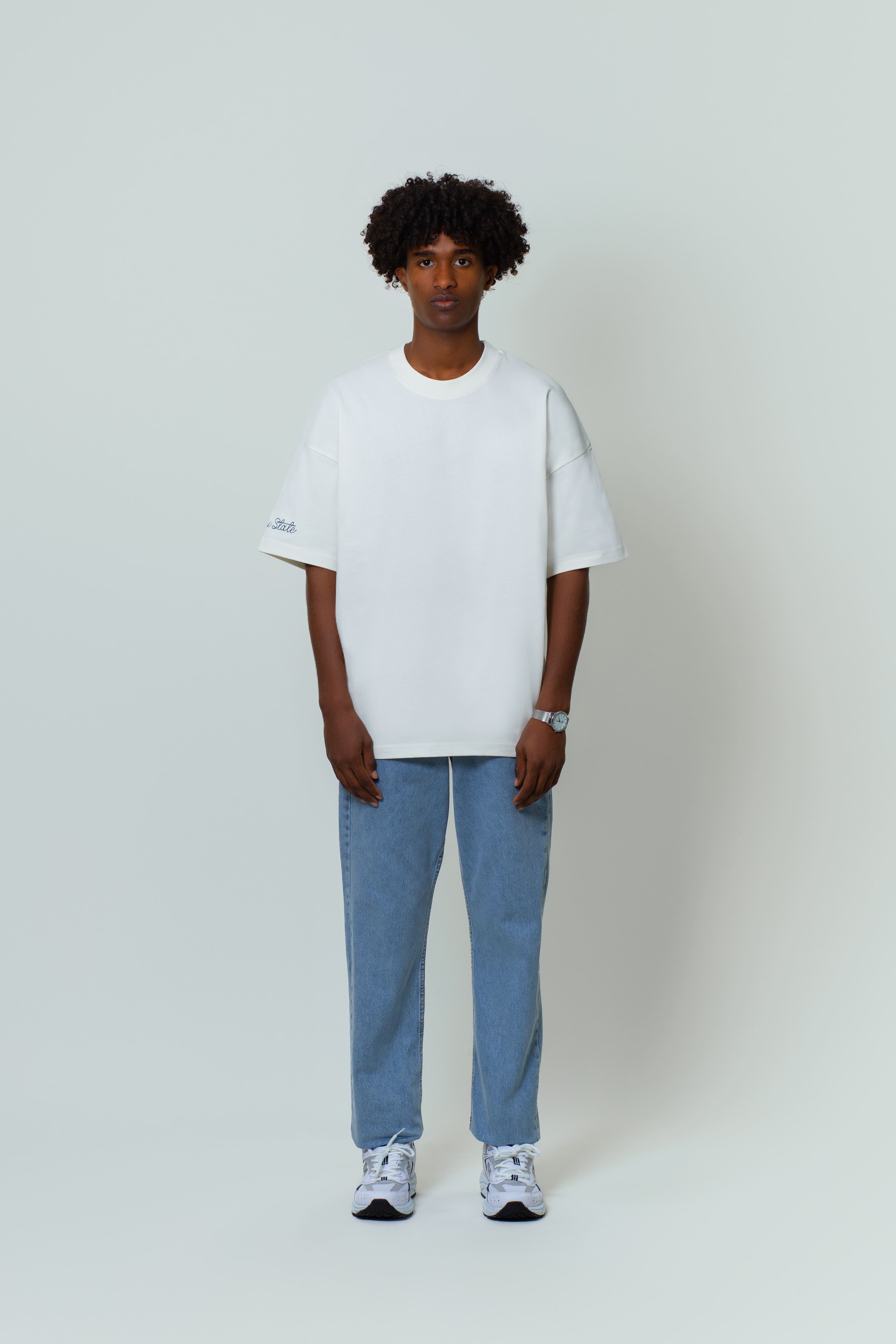 zincir nakış t-shirt/ekru