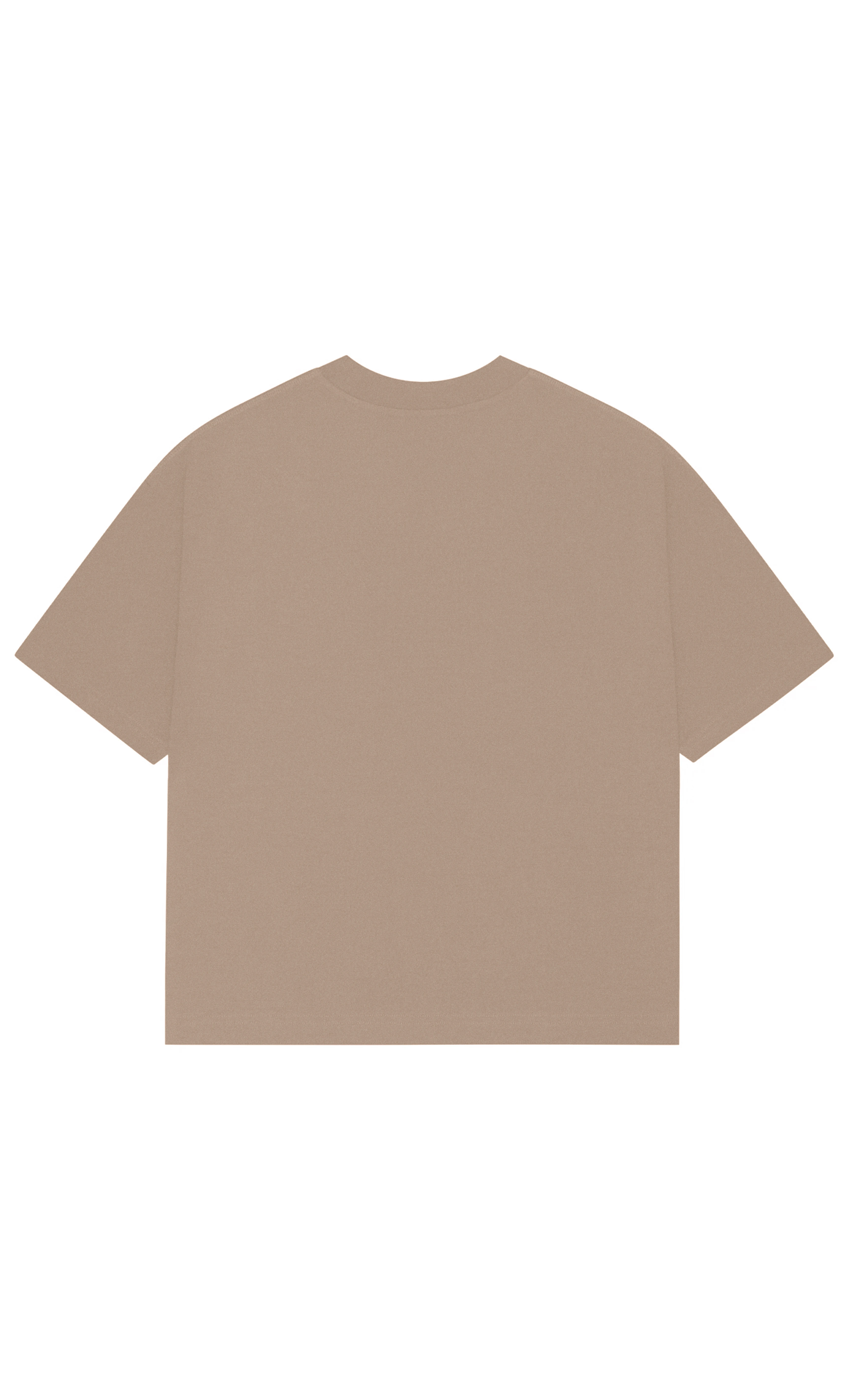 amblemli basic t-shirt/bej