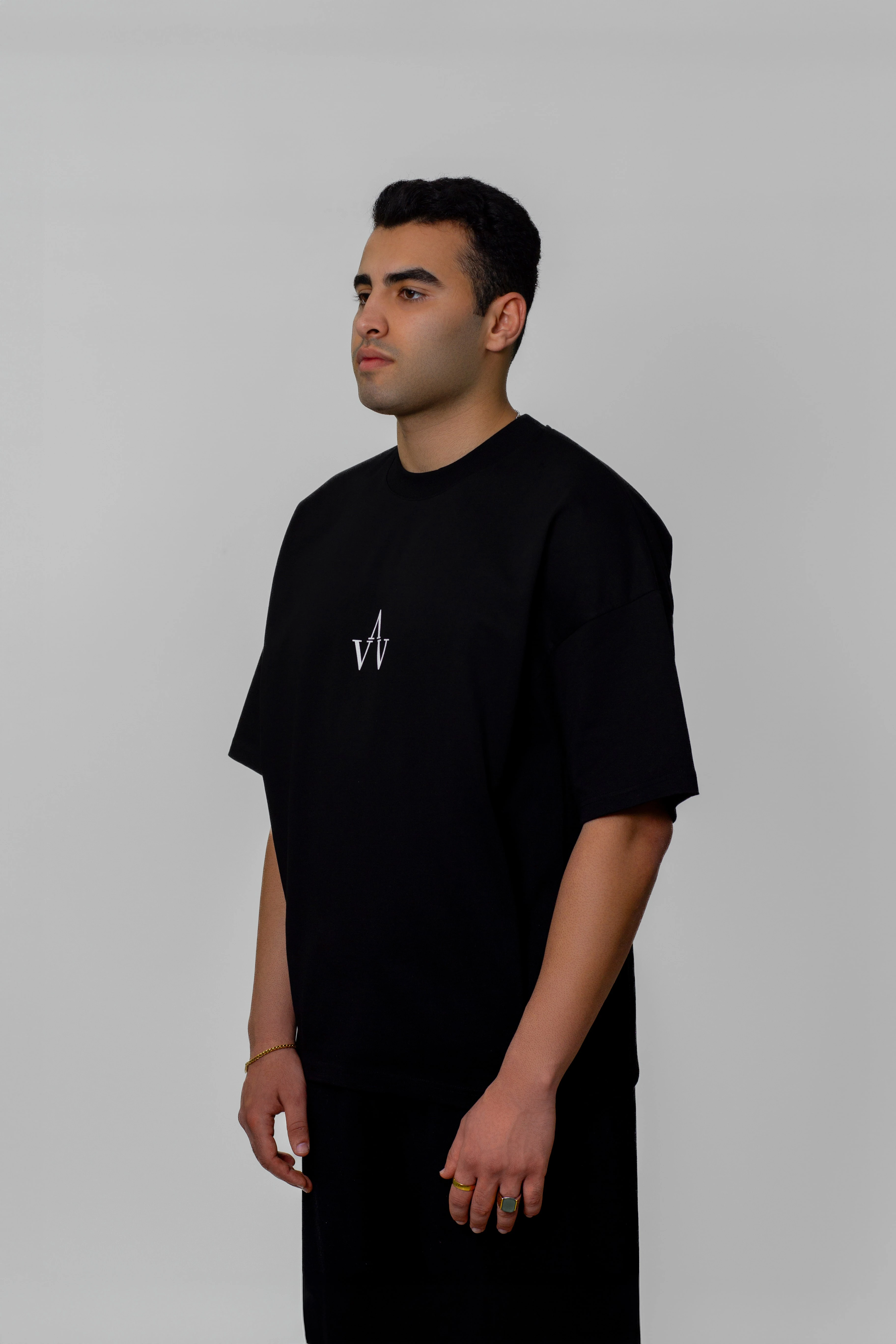 amblemli basic t-shirt/siyah