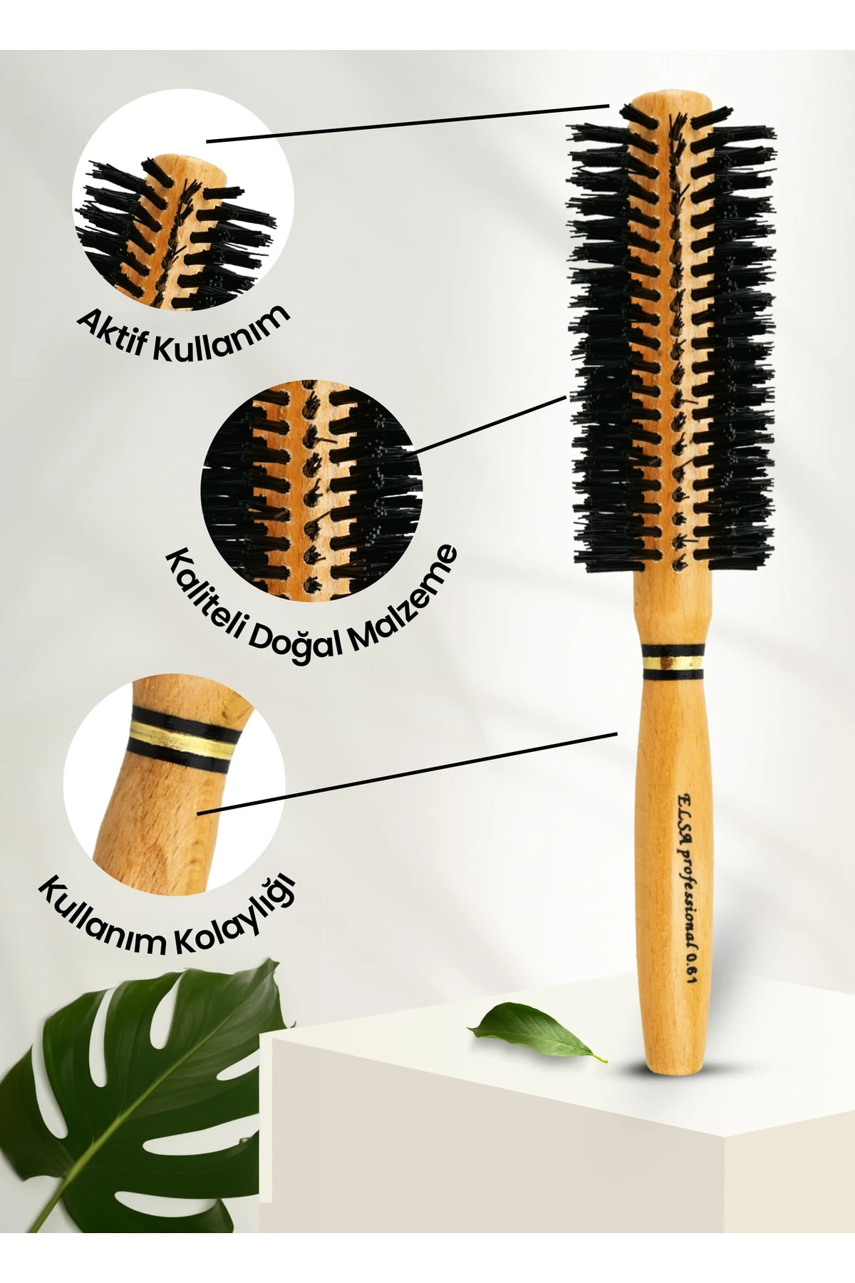 Elsa Professional 0.61 Natürel Saç Fırçası