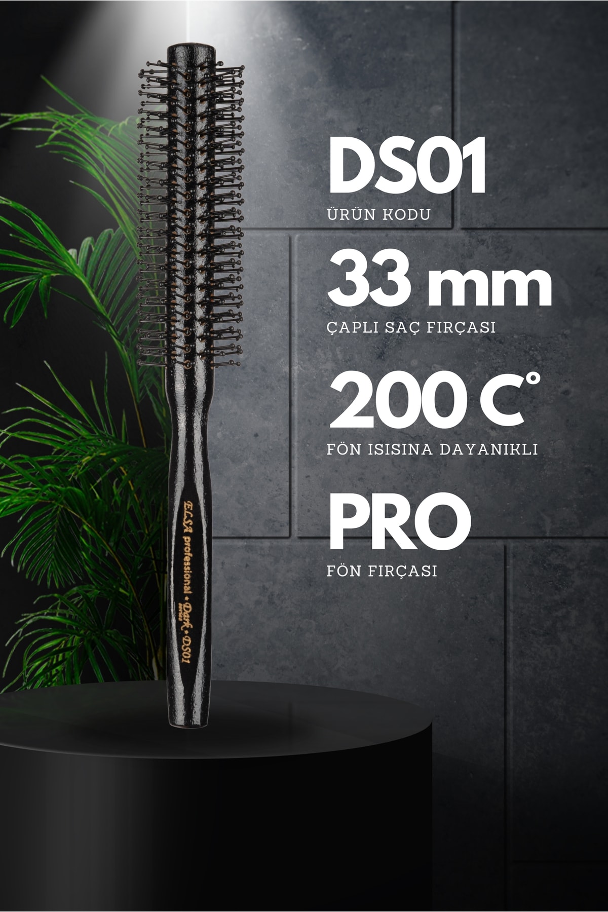 Professional Dark Serisi 2'li Erkek Saç Fırçası (ds01 - Ds02) Set