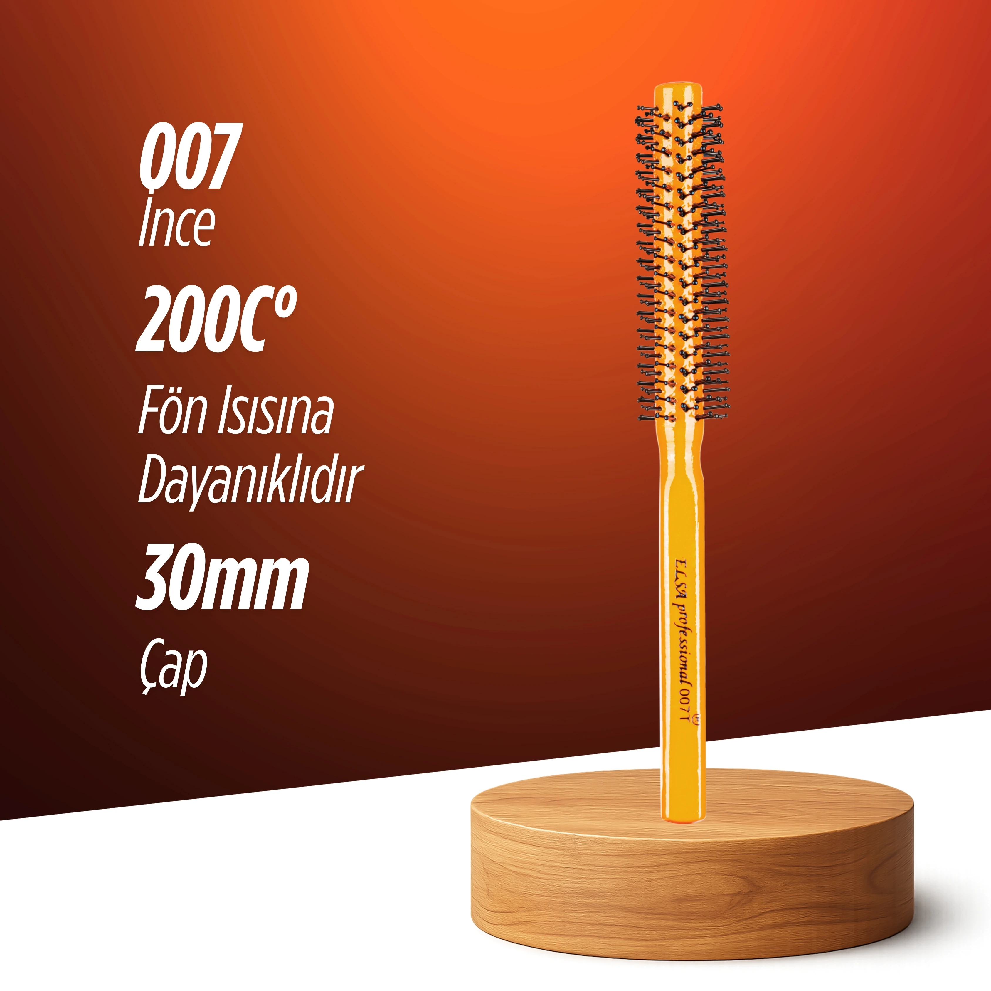 4X Erkek Saç Fırçası Turuncu