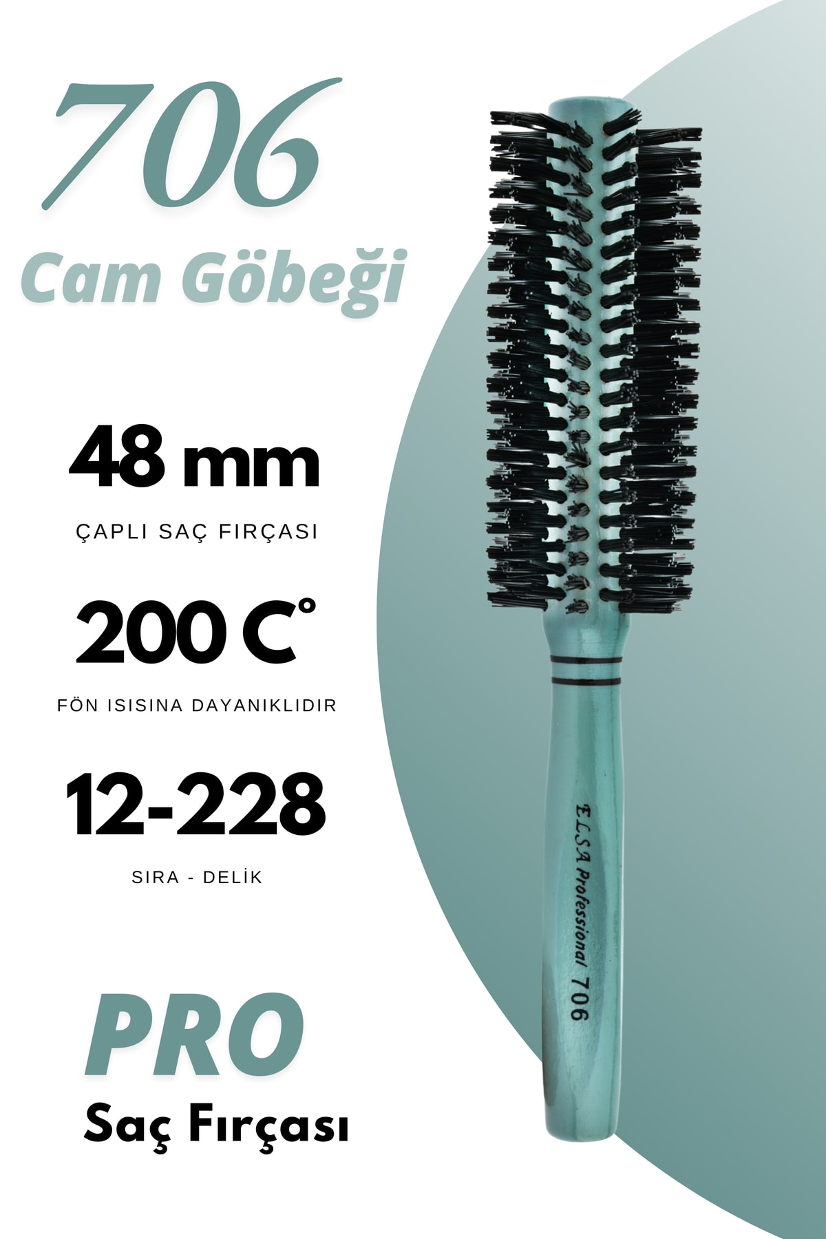 Professional 706 Cam Göbeği Saç Fırçası
