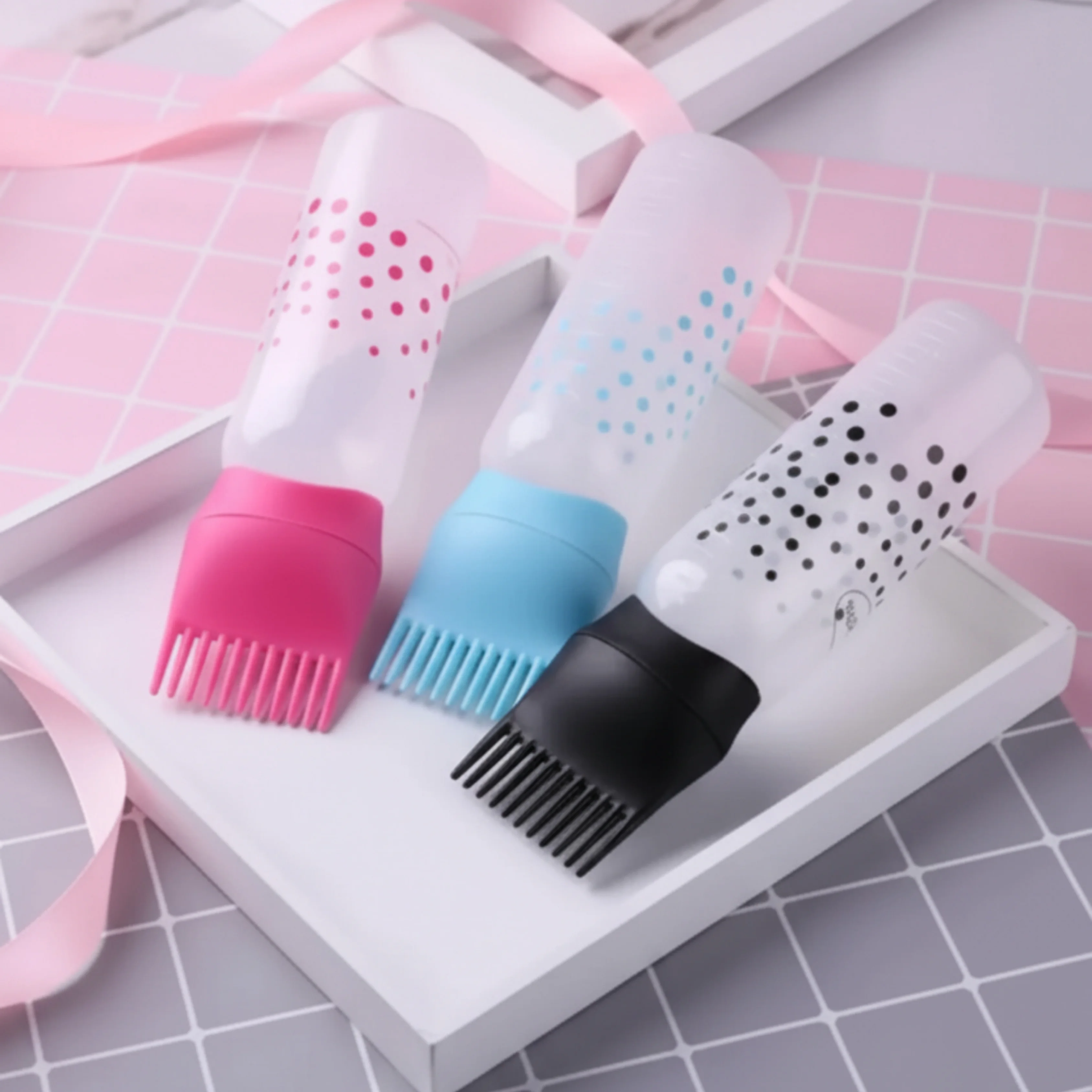 Taraklı Saç Boyama Şişesi Saç Boyama Tarağı Saç Bakım Tarağı Saç Bakım Yağı Aplikatörü