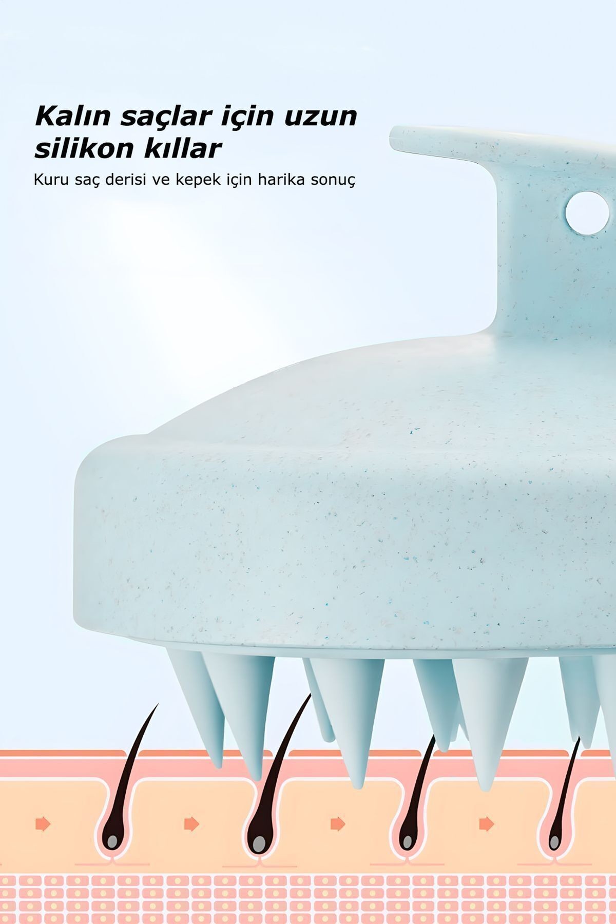 Professional Duş Tarağı Yumuşak Silikon Saç Yıkama&Saç Derisi Masaj Tarağı