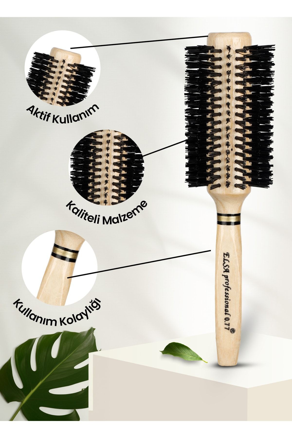 Elsa Professional 077 Natürel Saç Fırçası
