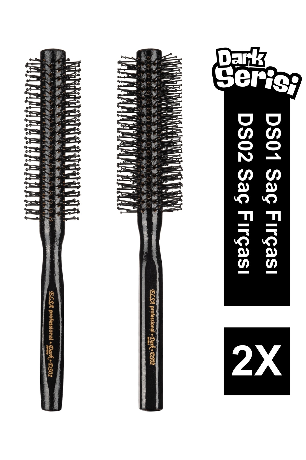 Professional Dark Serisi 2'li Erkek Saç Fırçası (ds01 - Ds02) Set