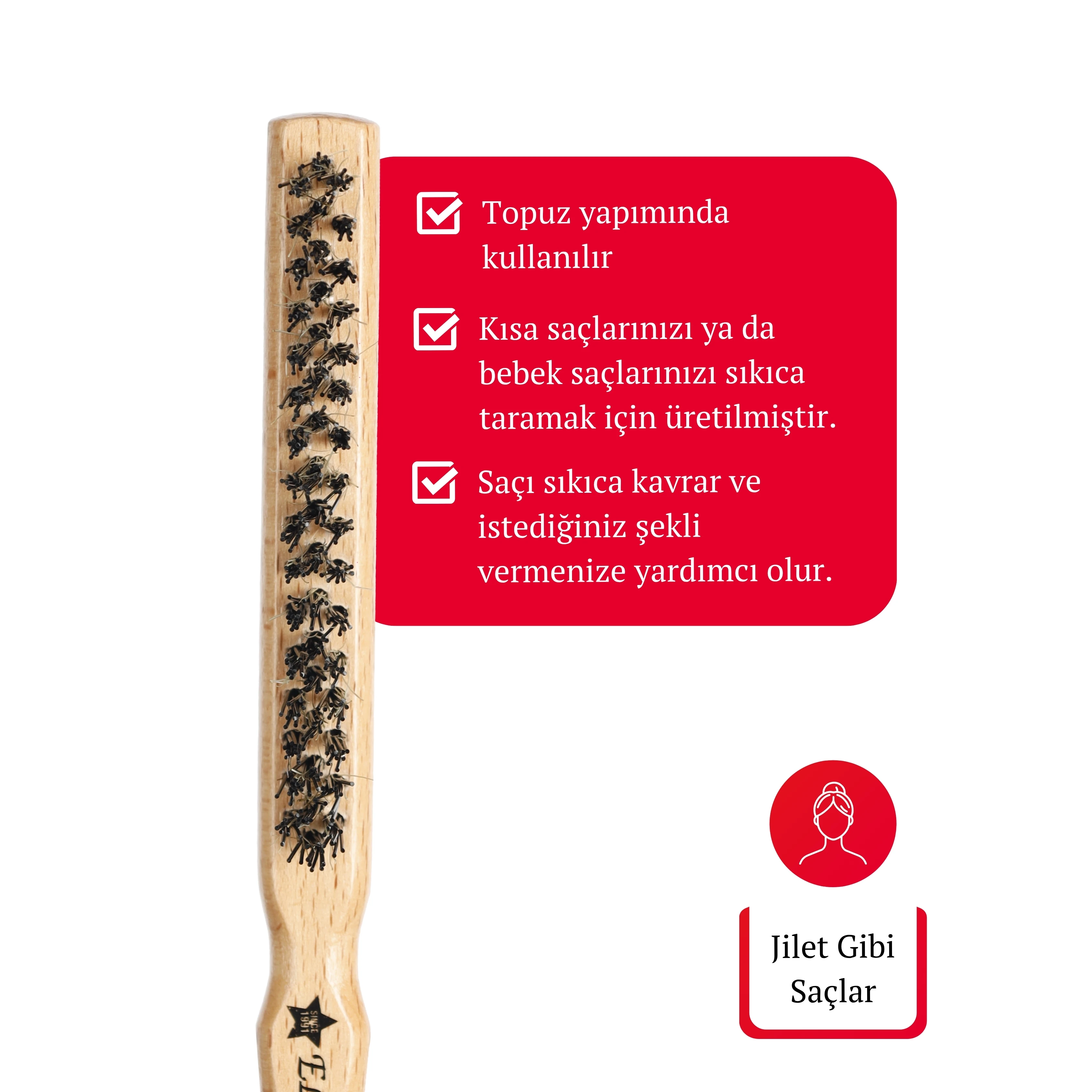 Professional Hair Wax Stick 75gr - Saç Sabitleyici ve Topuz Fırçası 2'li Set