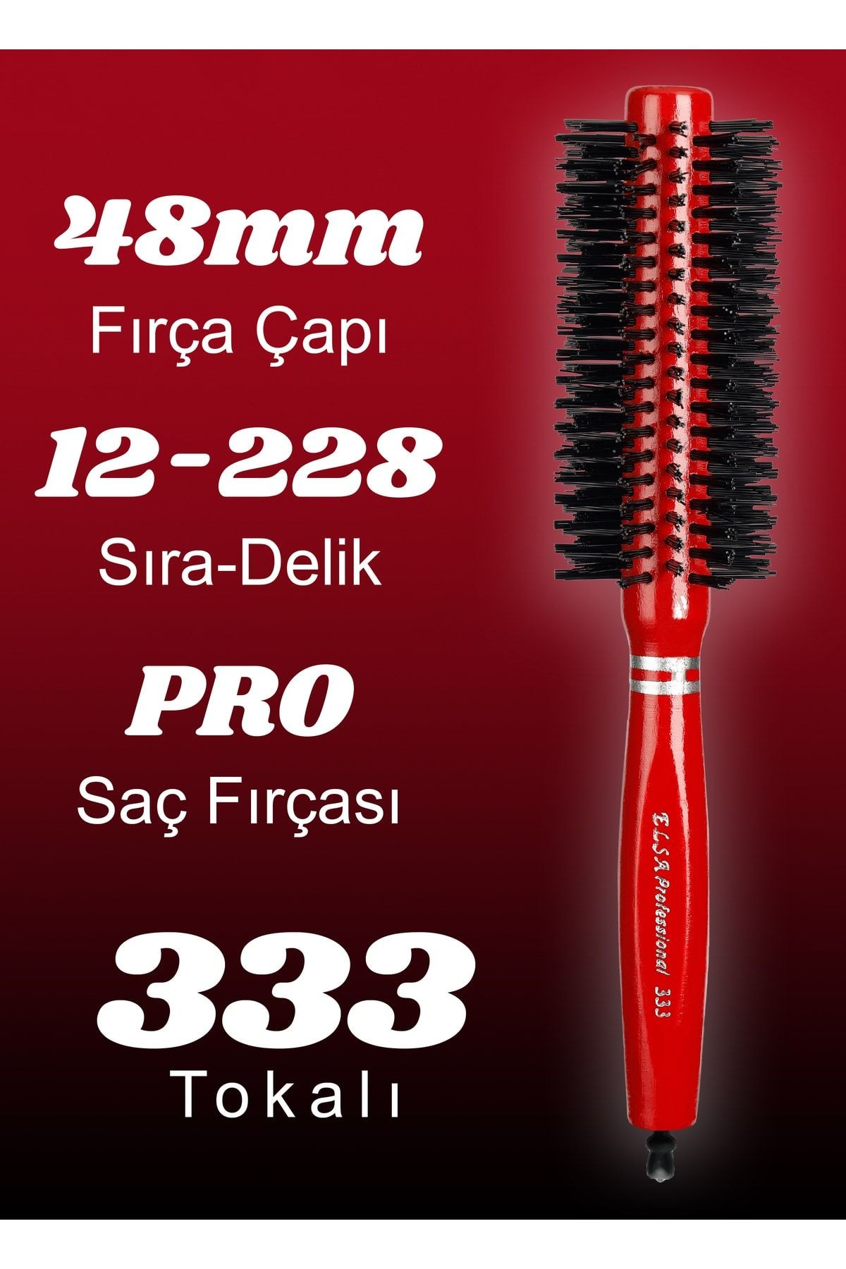 Professional 333 Tokalı Kırmızı Saç Fırçası