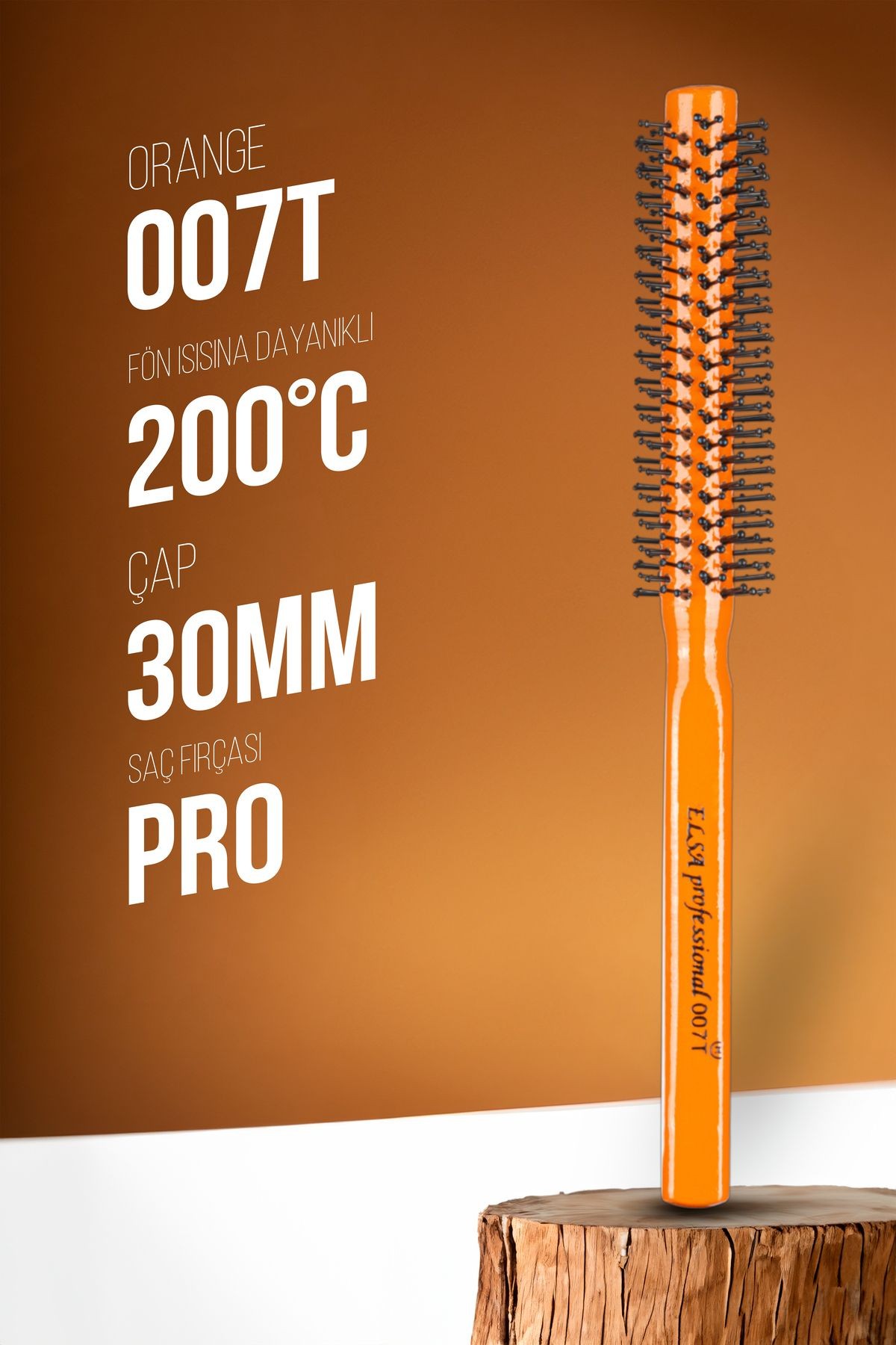 Professional 007 İnce Turuncu Erkek Saç Fırçası