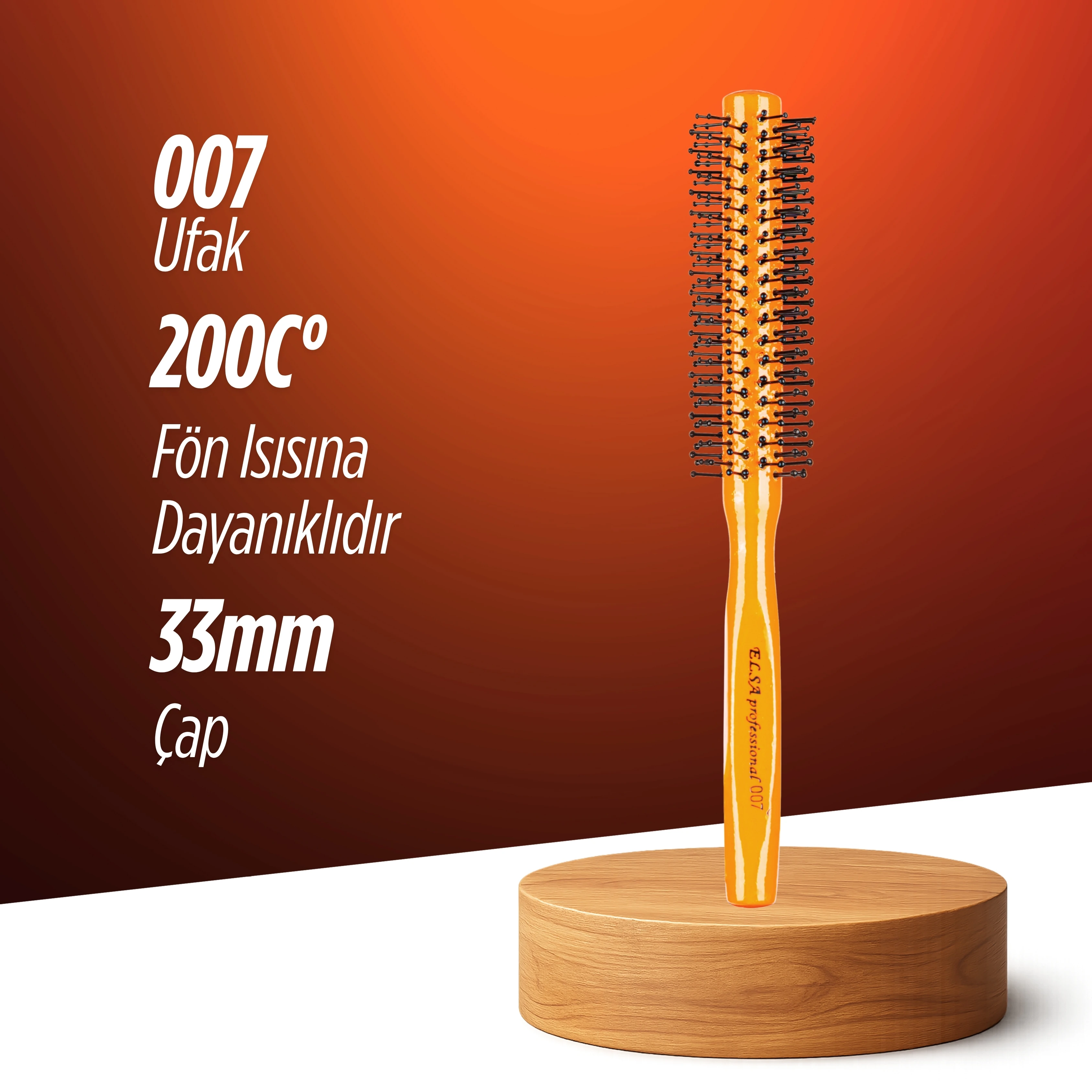 4X Erkek Saç Fırçası Turuncu