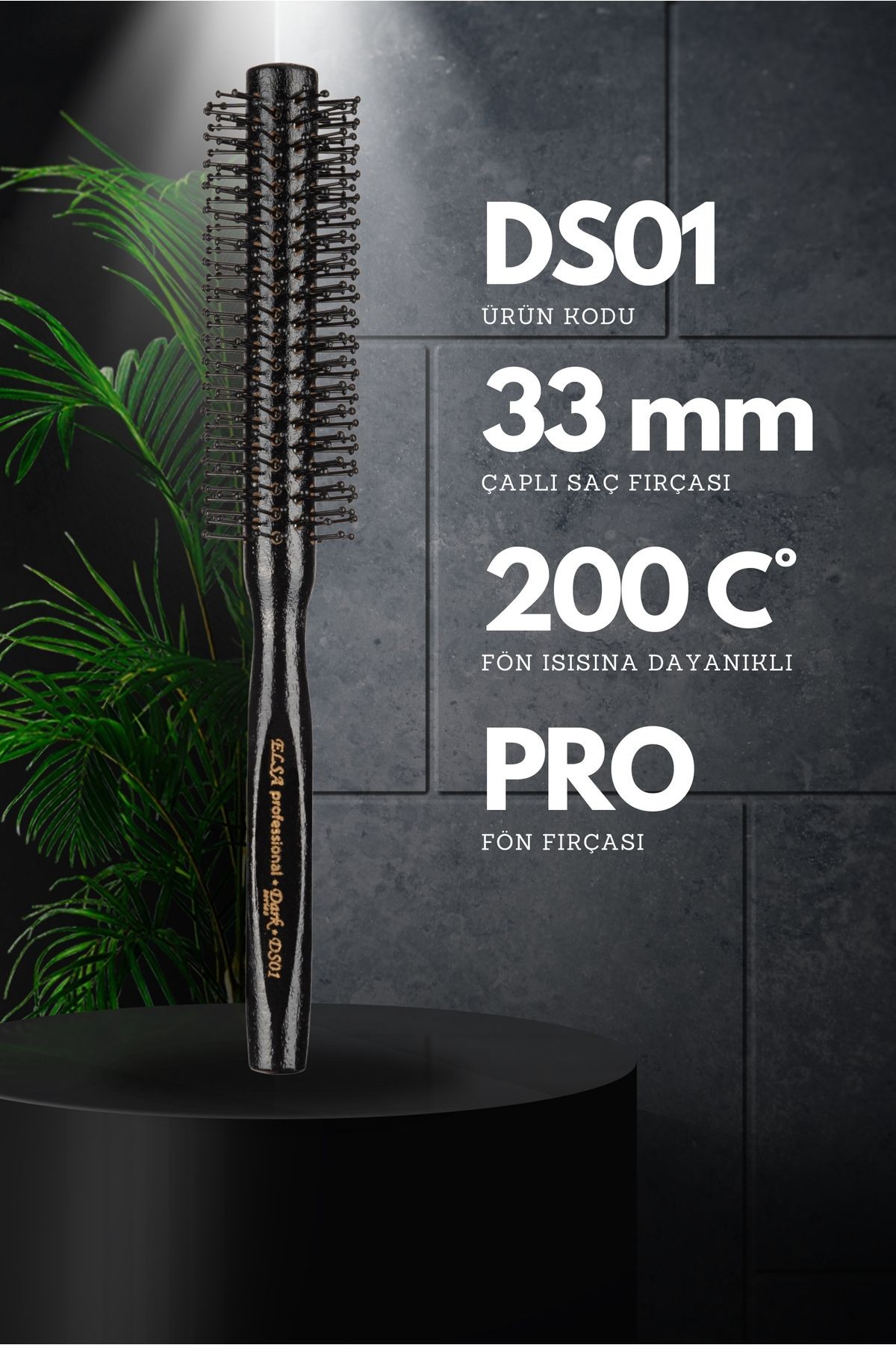 Professional Dark Serisi 2'li Erkek Saç Fırçası (ds01 - Ds02) Set